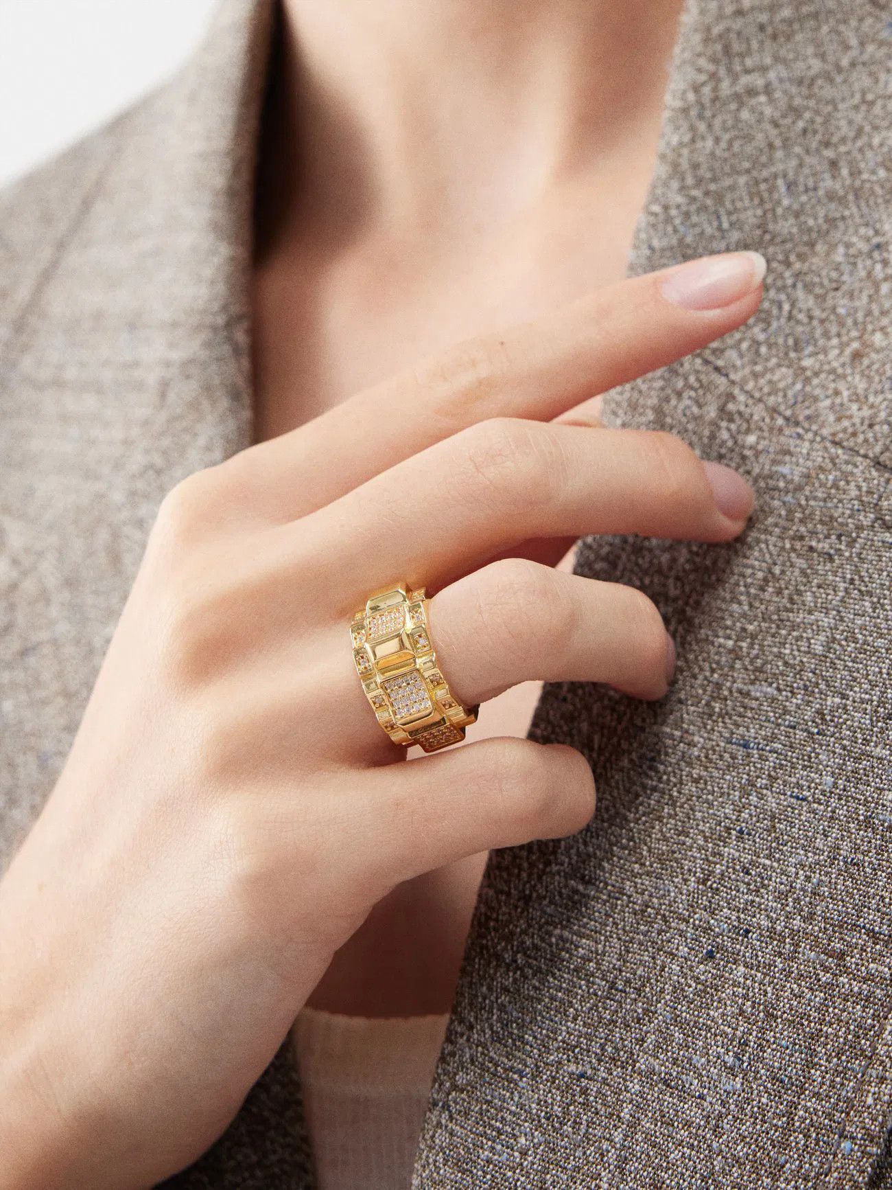 Bottega Veneta BOTTEGA VENETA Cubic zirconia crystals & silver ring 6 / 13 Size ONE SIZE - 2 Thumbnail