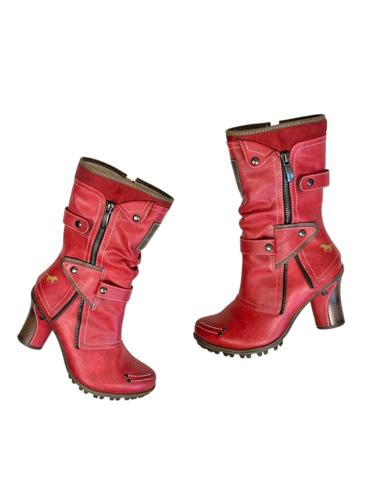 Mustang Vintage Red Mustang Racing Moto boots avantgarde y2k style Size US 6 / IT 36 - 1 Thumbnail
