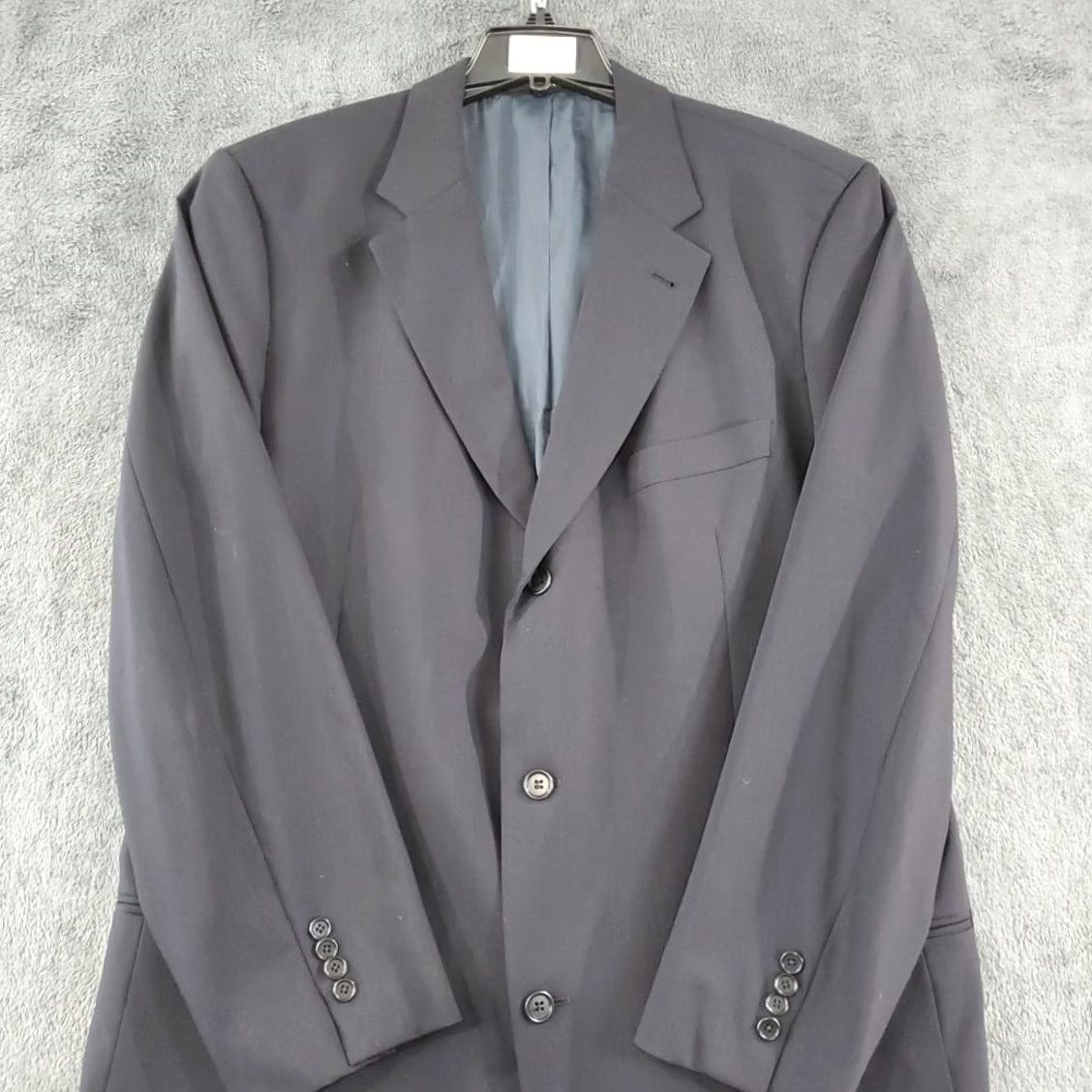 Hugo Boss HUGO BOSS Blazer Wool Blue Men's 46 Tall Wool Virgin / Dark Navy Solid Single-Breasted 3-Button Jacket Blazer Blazer Jacket Dress Coat Type: Blazer Size 46R - 7 Thumbnail