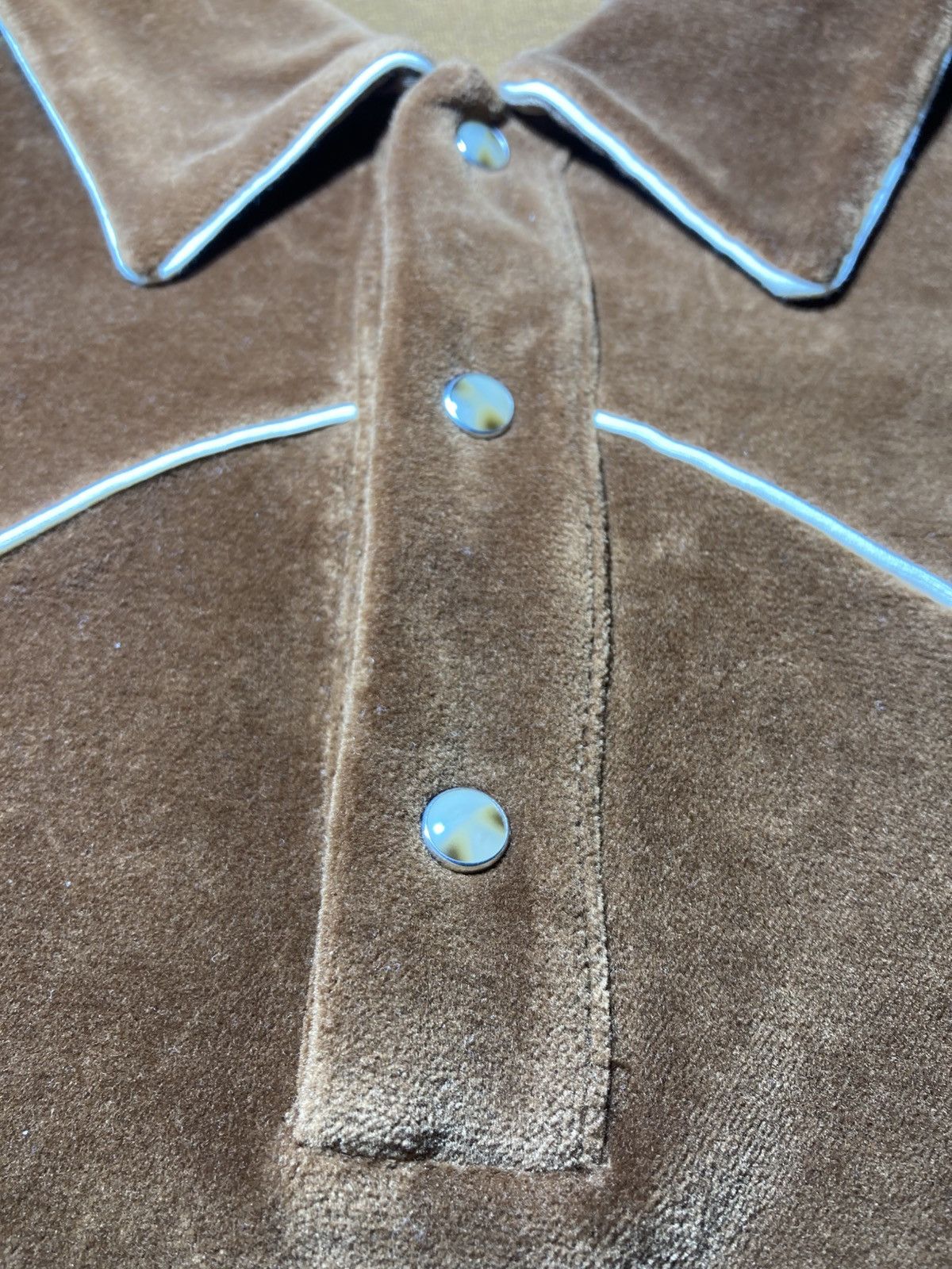Celine × Hedi Slimane FW20 Celine Velour Polo Pullover Velvet 2020 AW20 Chocolate Size US S / EU 44-46 / 1 - 5 Thumbnail