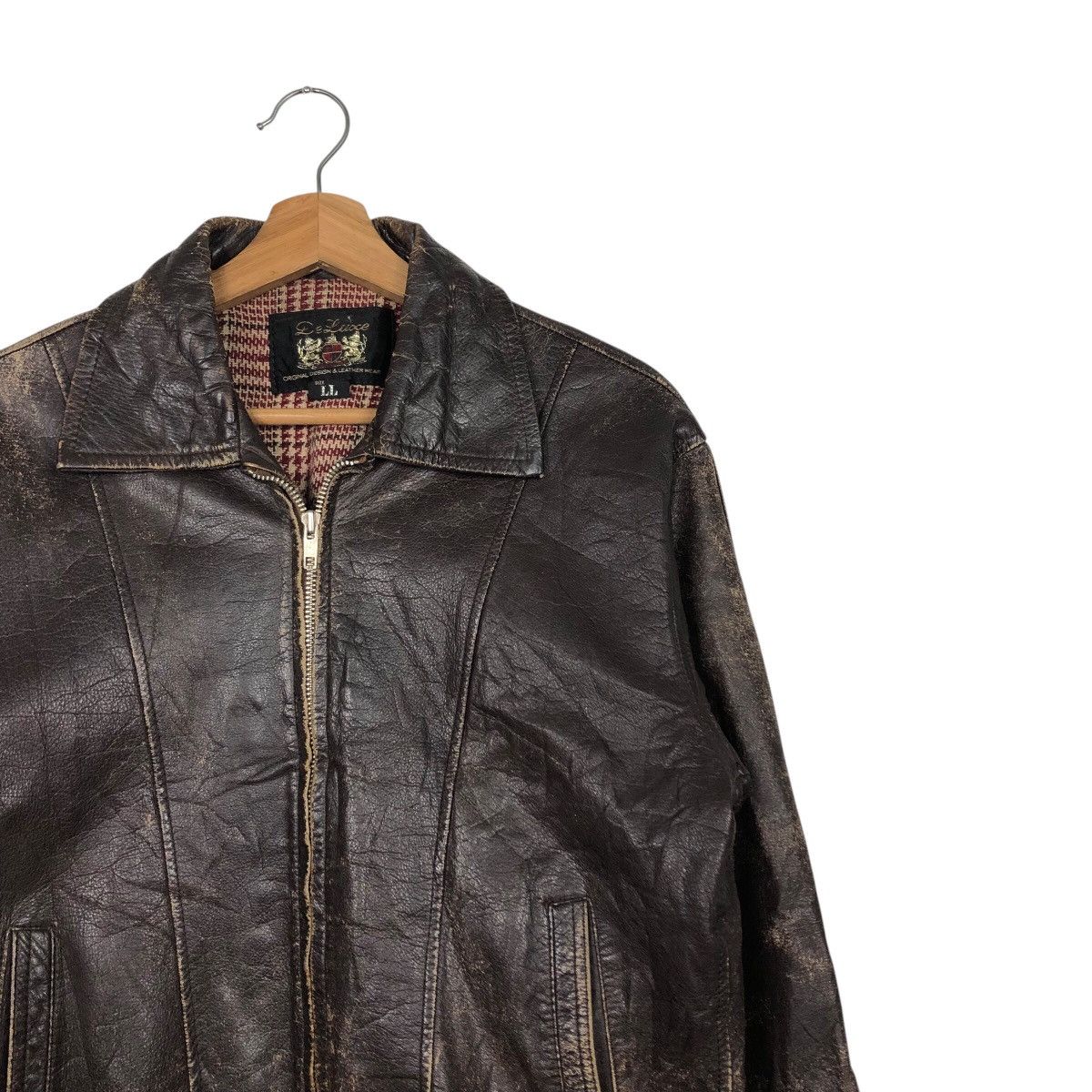 Japanese Brand 📌Vintage Genuine Leather Jacket Deluxe Japan Made Size US L / EU 52-54 / 3 - 7 Thumbnail