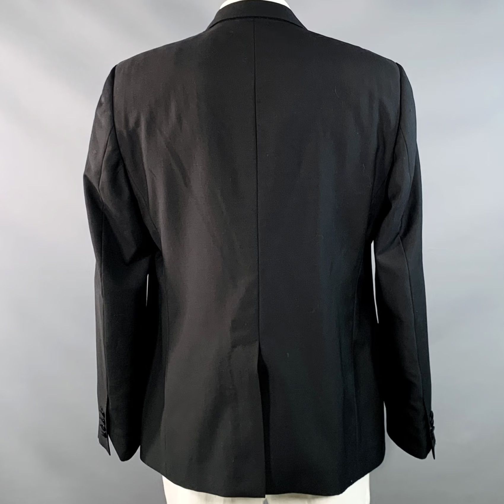 Dolce & Gabbana DOLCE & GABBANA Tuxedo Black Virgin Wool Silk Blend Peak Lapel Size 48 Size 48R - 5 Thumbnail