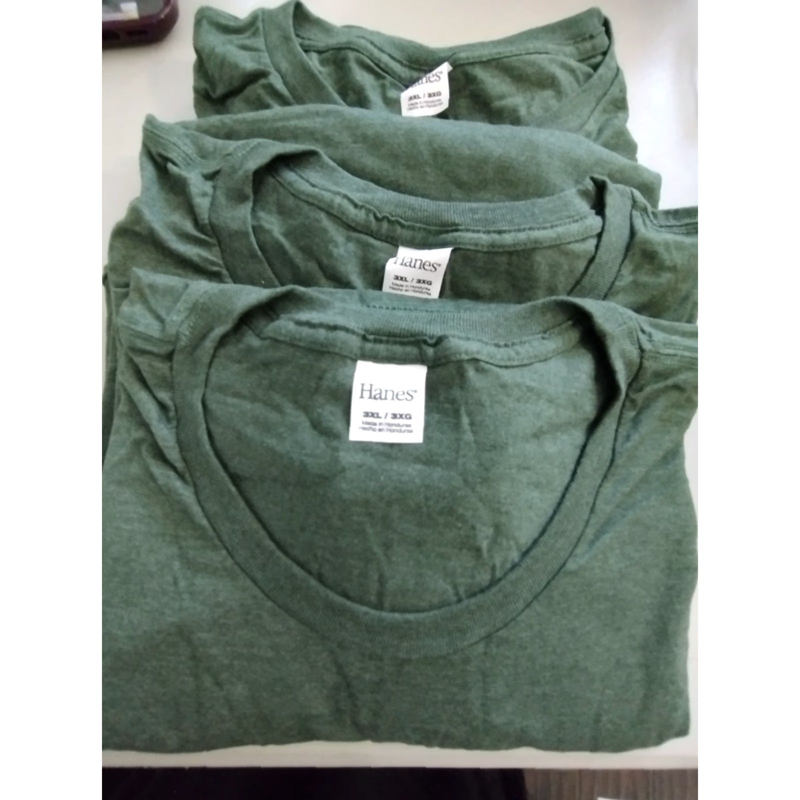Hanes Hanes Men's 3-Pack Short Sleeve Plain Cotton Crew Neck T-Shirt 3XL Green Shirt Boys Mens Regular Size Type: T-Shirt Size US XXL / EU 58 / 5 - 4 Thumbnail