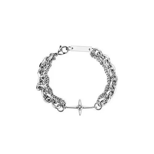 VIBE Chrome Silver Cross Bracelet Goth God Pendant Chain Size ONE SIZE - 6 Thumbnail