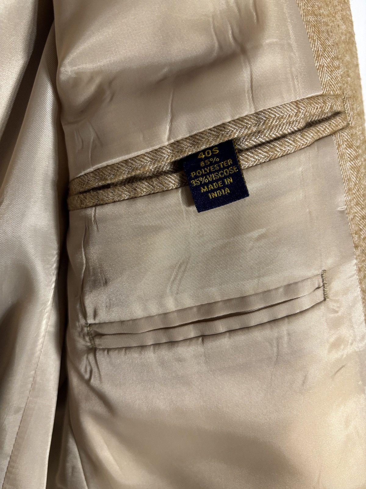 Club Room Club Room Macy’s Blazer Tan Elbow Patches Preppy 40S Size 40S - 5 Thumbnail
