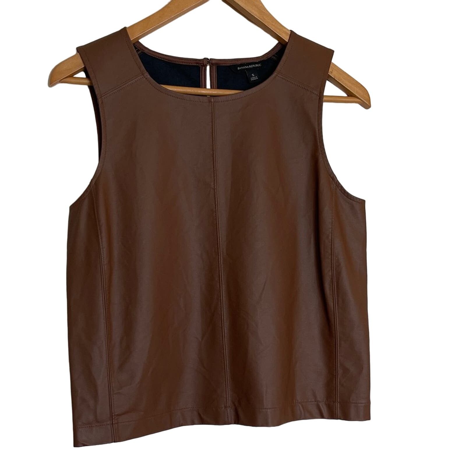 Banana Republic Banana Republic Faux Leather Top Brown Size S Size S / US 4 / IT 40 - 1 Thumbnail