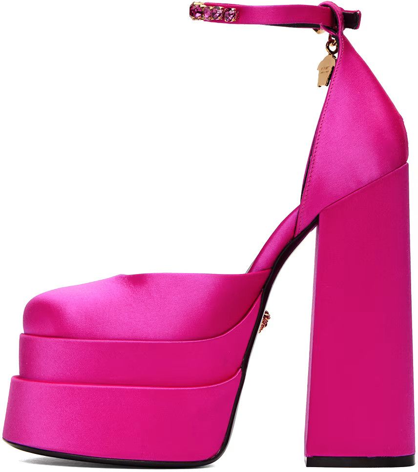 Versace o1s22i1n1024 Medusa Aevitas Double Platform Pumps Size US 7 / IT 37 - 3 Thumbnail