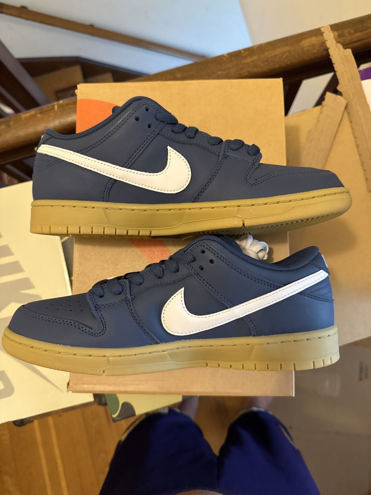 Nike Nike SB Dunk Low Pro Navy/White-Navy Size US 9.5 / EU 42-43 - 5 Thumbnail