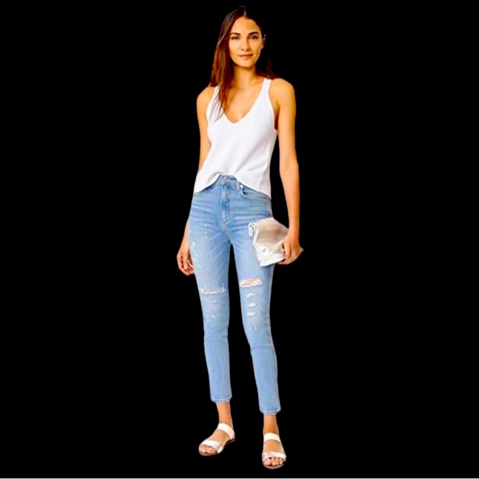 Agolde Agolde High Rise Skinny Blue Jeans | Size 27 Size 27" / US 4 / IT 40 - 8 Thumbnail