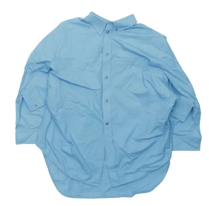 Balenciaga Balenciaga Blue Long Sleeve Button-Up Shirt 0079 Size M / US 6-8 / IT 42-44 - 1 Thumbnail