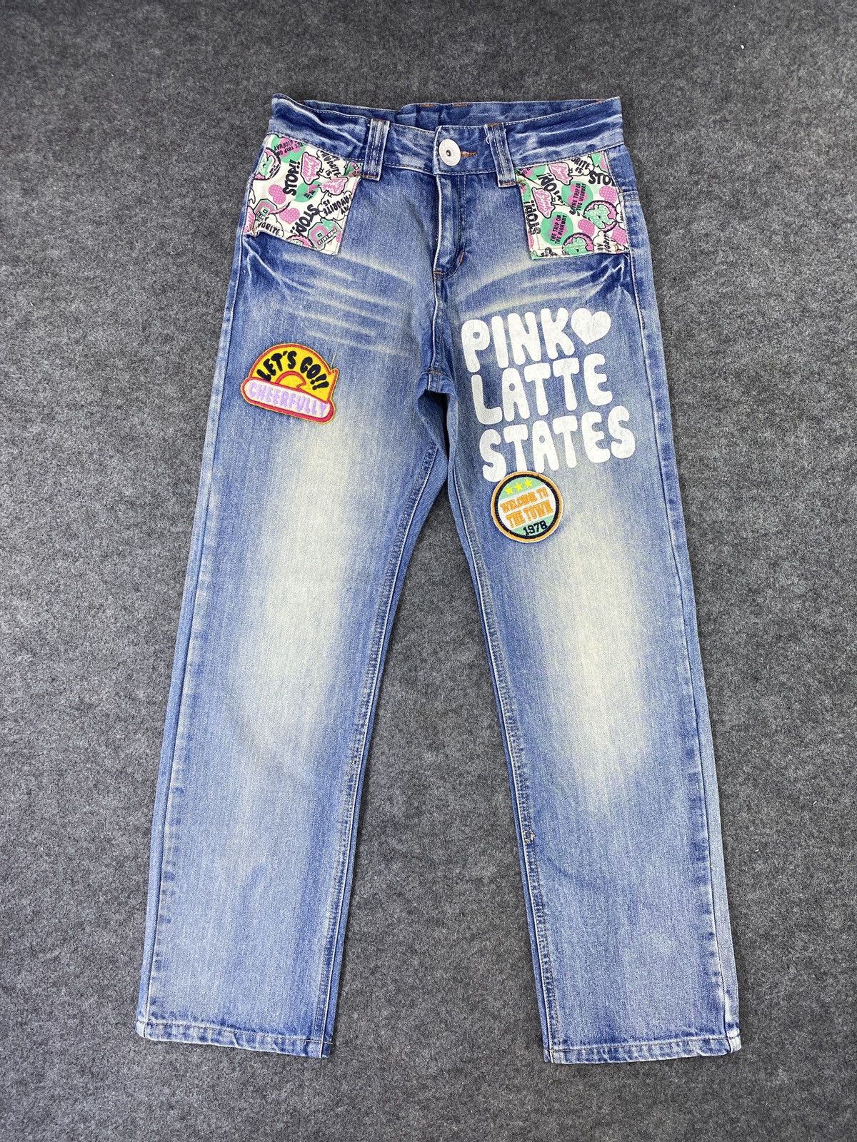 Japanese Brand × Vintage Japanese Denim Jeans PINK LATTE Patchworks - J1083 Size 28" / US 6 / IT 42 - 1 Thumbnail