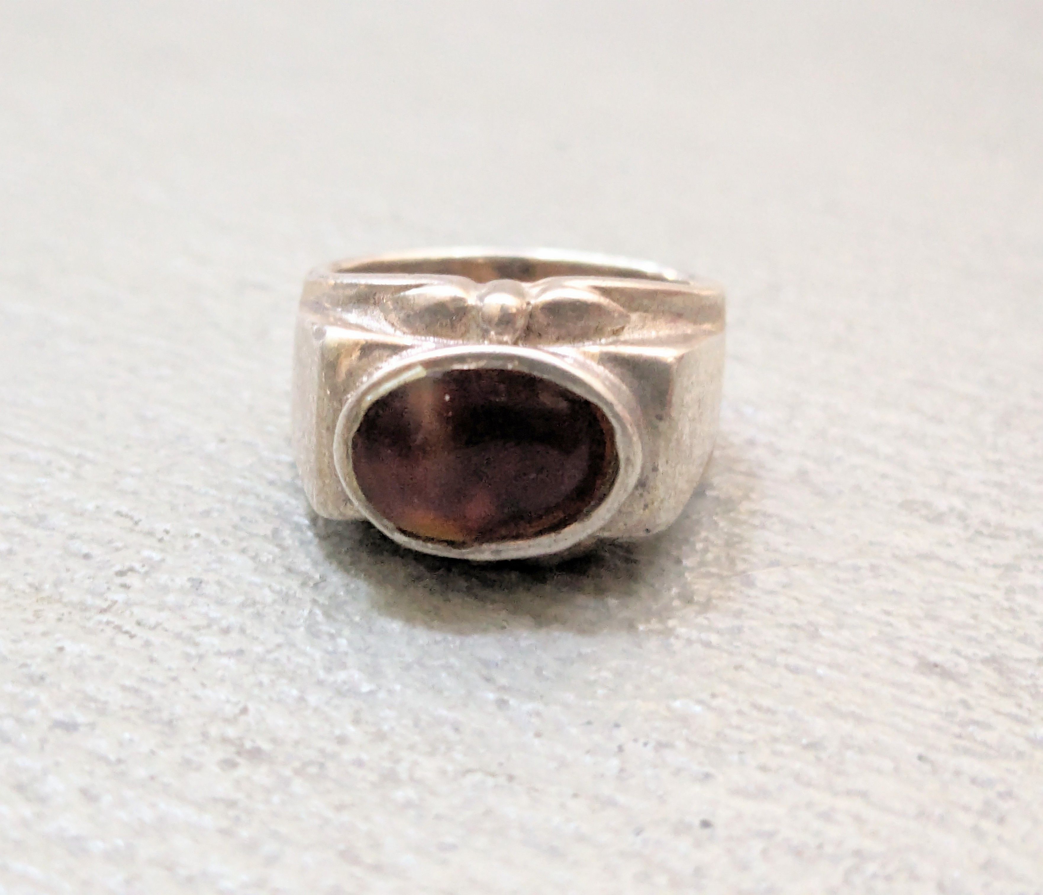 Jewelry Vintage Sterling Silver Ring 8.25 Modern Contemporary CZ Size ONE SIZE - 3 Thumbnail