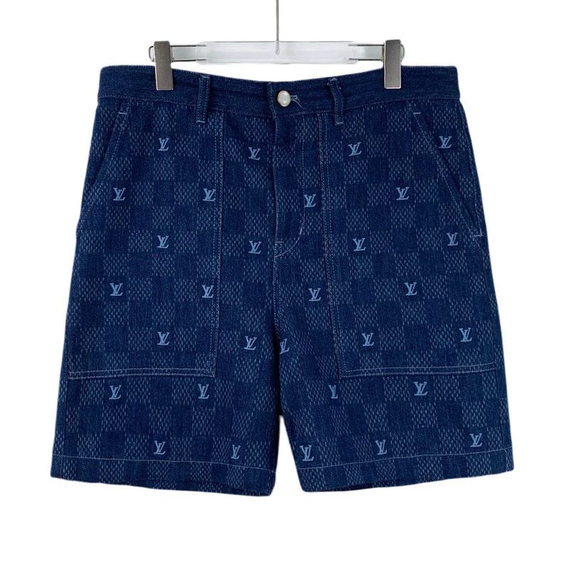 Louis Vuitton Louis Vuitton 24 navy blue logo embroidered checkerboard c Size US 32 / EU 48 - 1 Thumbnail