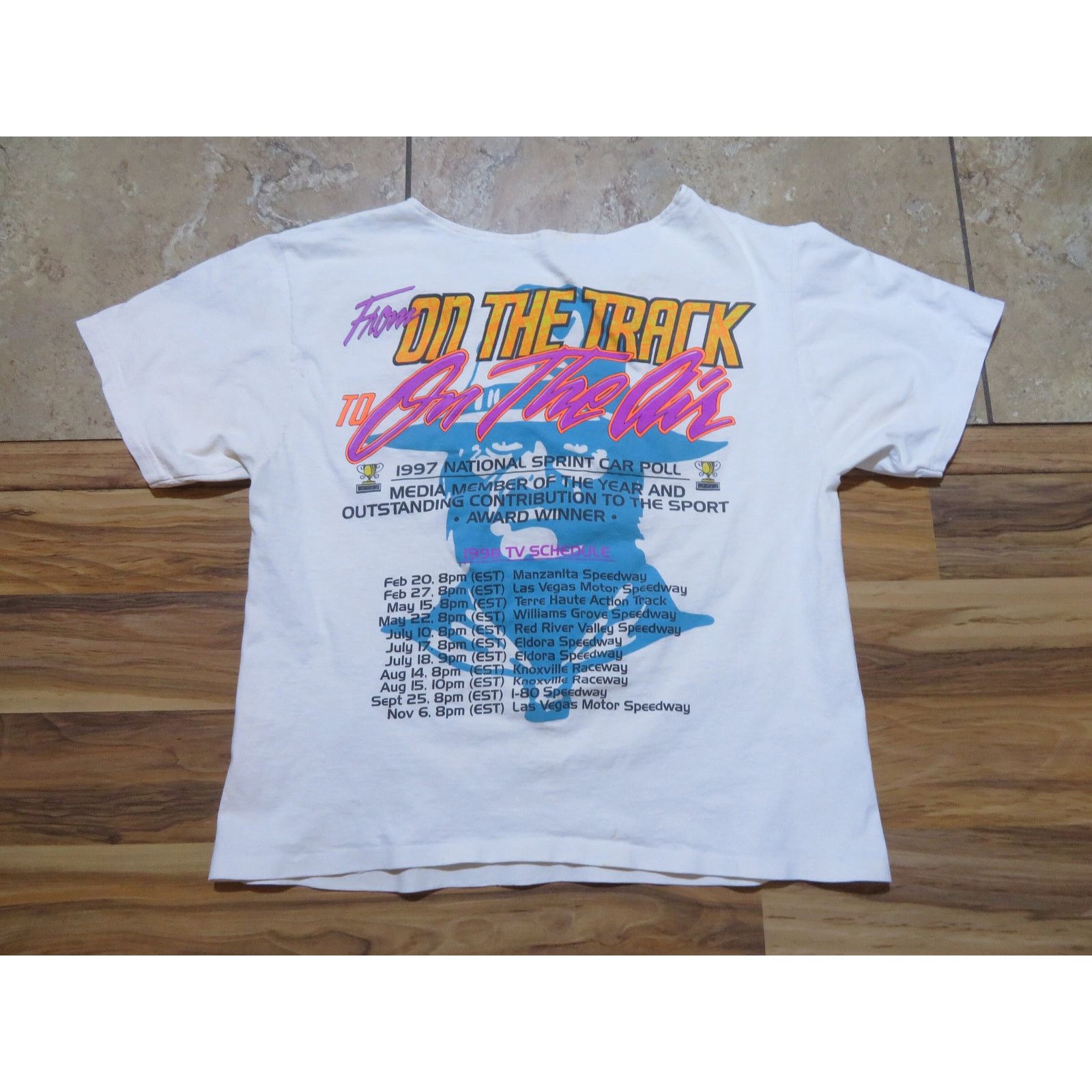 Other Vintage 80s Brad Doty Racing Cropped T-Shirt (Size M-L) Size US M / EU 48-50 / 2 - 4 Thumbnail