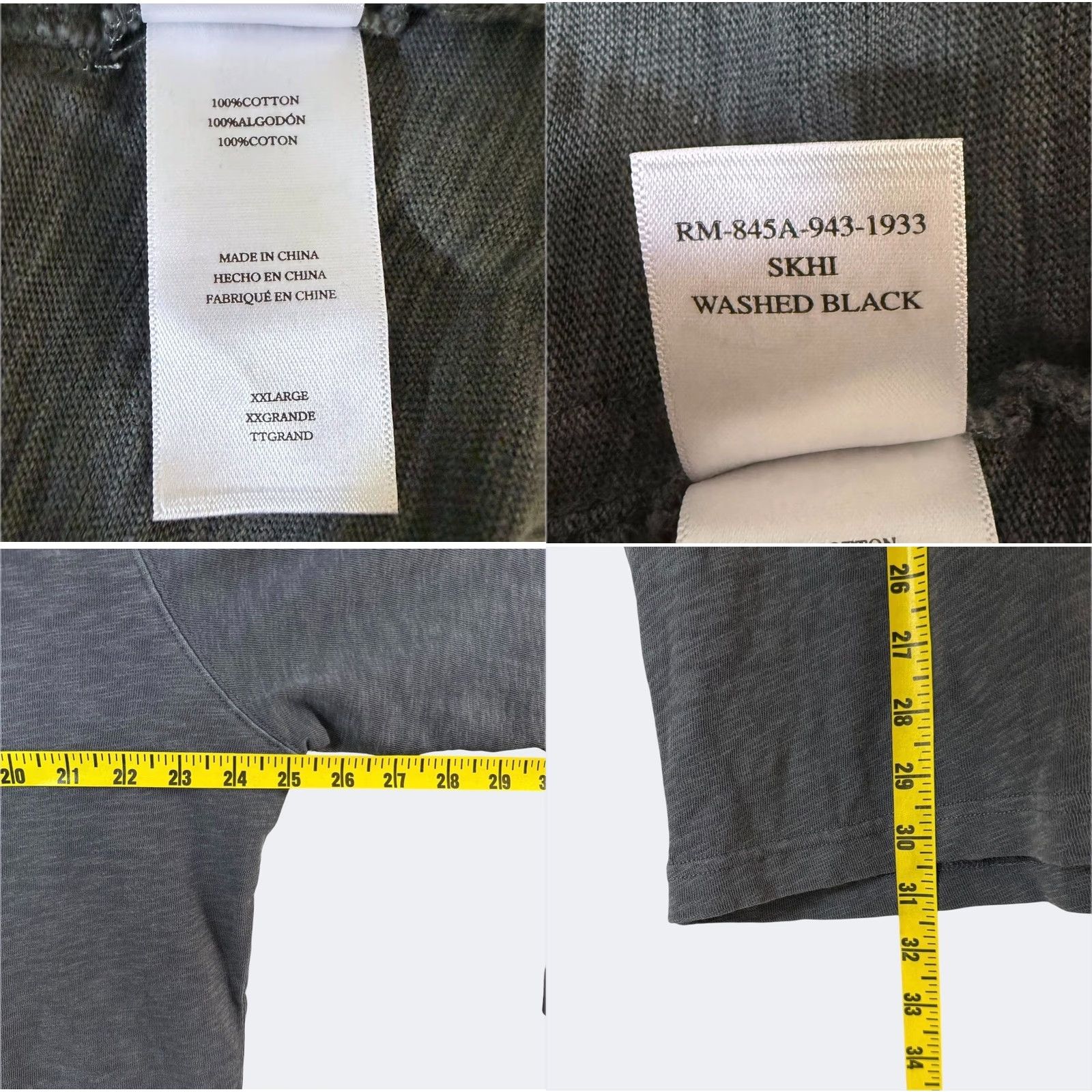 Rails VINTAGE Rails Skhi Long-Sleeve Henley Shirt Washed Black XXL 100% Cotton NEW Size US XXL / EU 58 / 5 - 9 Thumbnail
