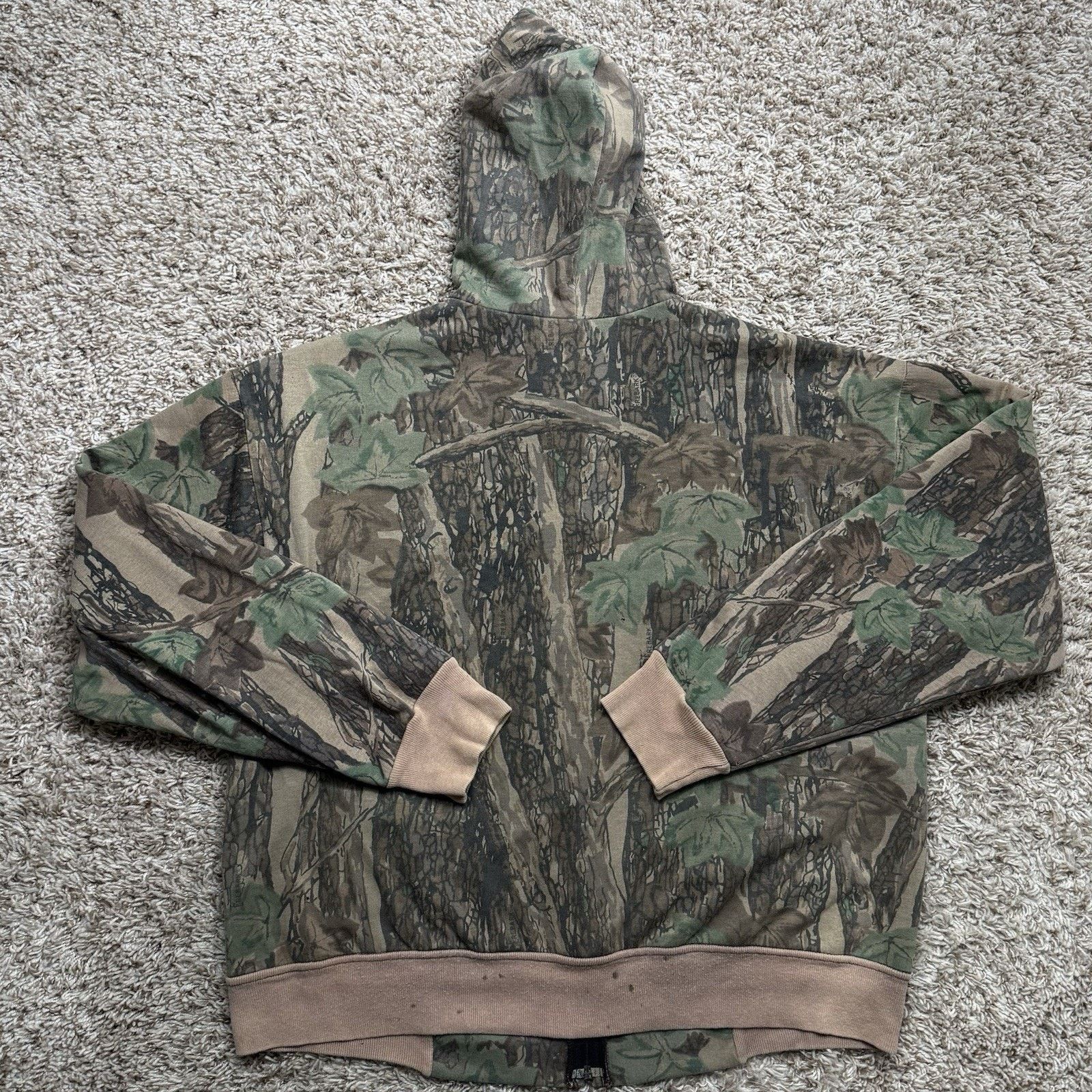 Vintage Vintage 80's Camo Full Zip Hoodie Size XL Ace Sportswear USA Size US XL / EU 56 / 4 - 2 Thumbnail