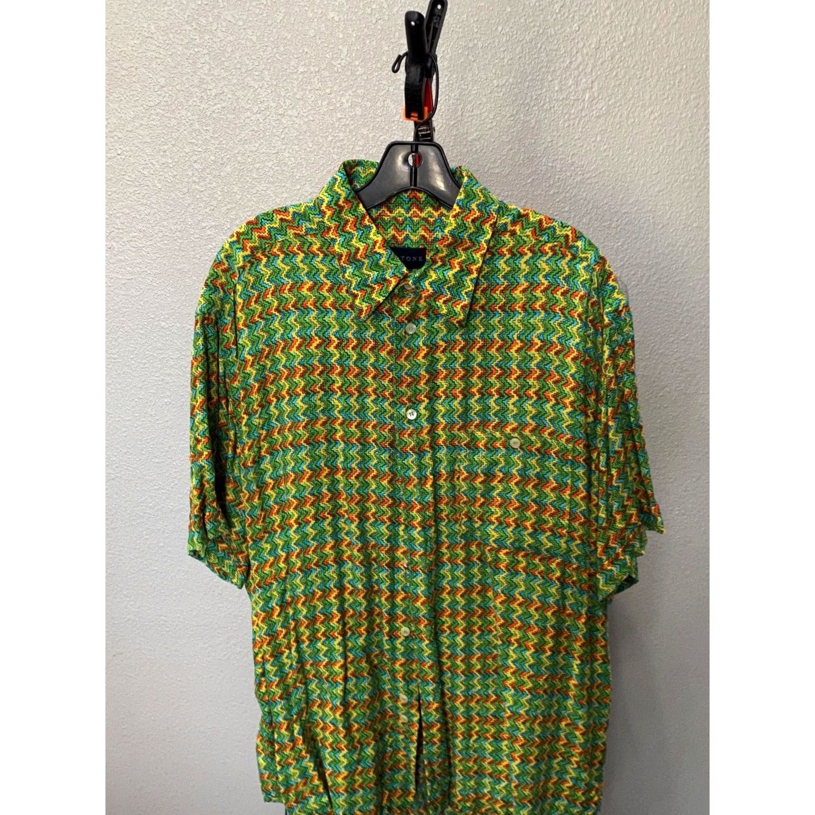 Vintage Bertone Shirt XL Extra Large WILD Geometric Germany CAMP Short Sleeve Button-Up Men Length 34 Sharp Size US XL / EU 56 / 4 - 2 Thumbnail