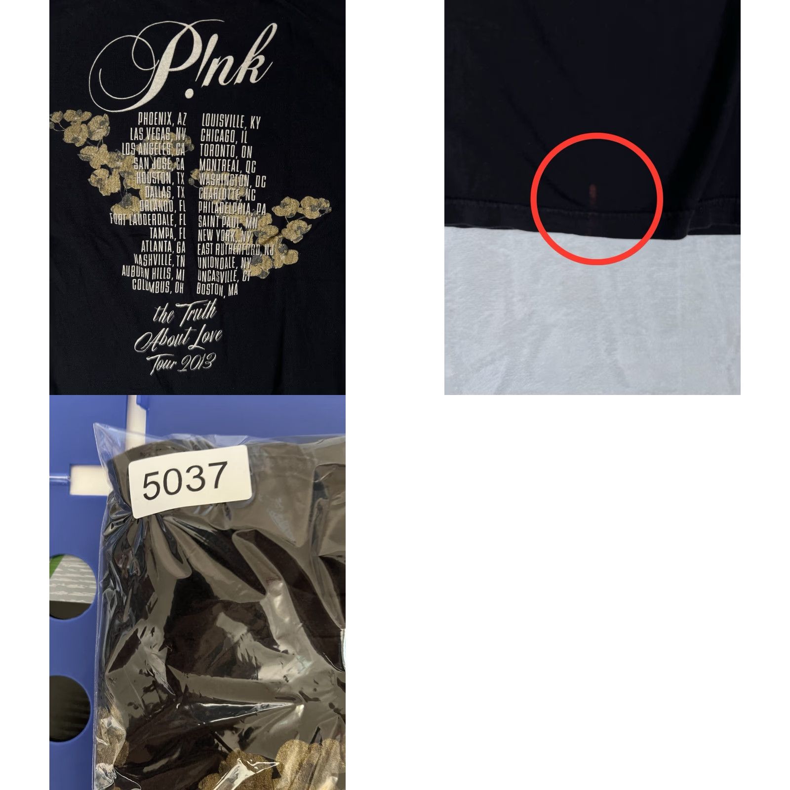 Vintage PINK T-Shirt Women’s Small Short Sleeve Black 2013 Truth About Love Tour Concert Music Womens Dance/Pop Theme Love Shop Keywords Size S / US 4 / IT 40 - 8 Thumbnail