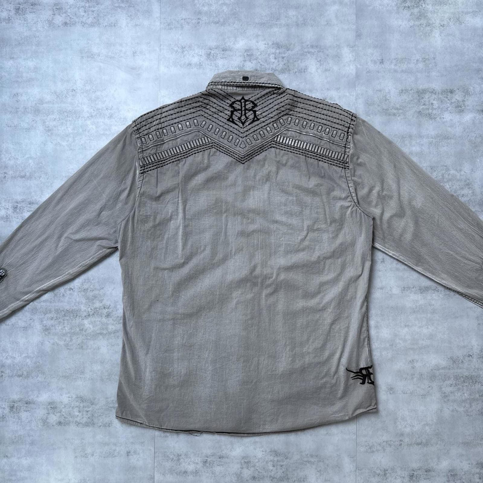 Roar Y2K Roar Gray Button Up Affliction Style 00s Shirt Size US XL / EU 56 / 4 - 8 Thumbnail