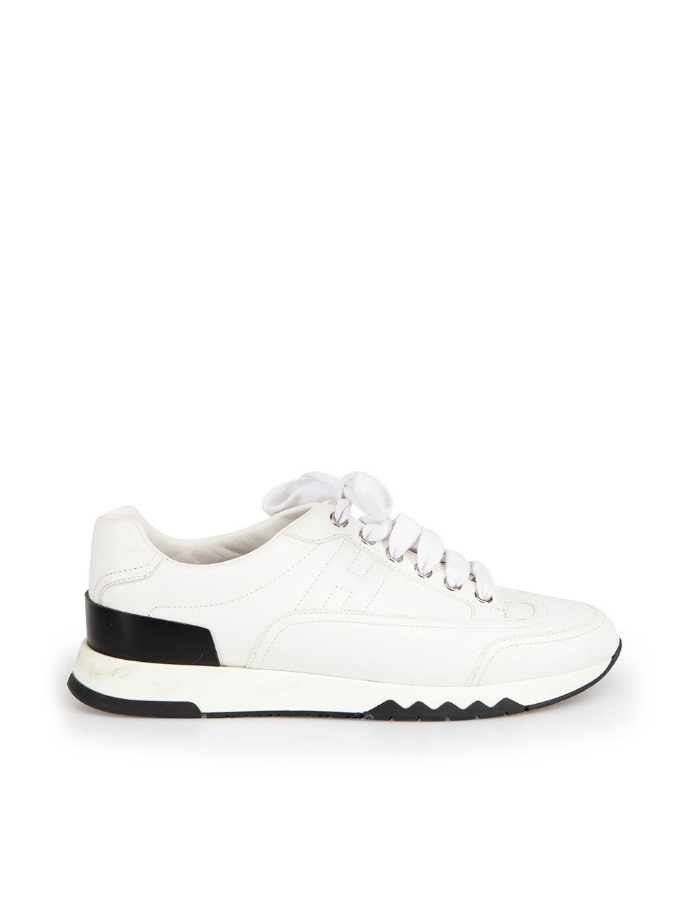 image of Hermes White Leather Trail Trainers Shoes, Women's (Size 7)