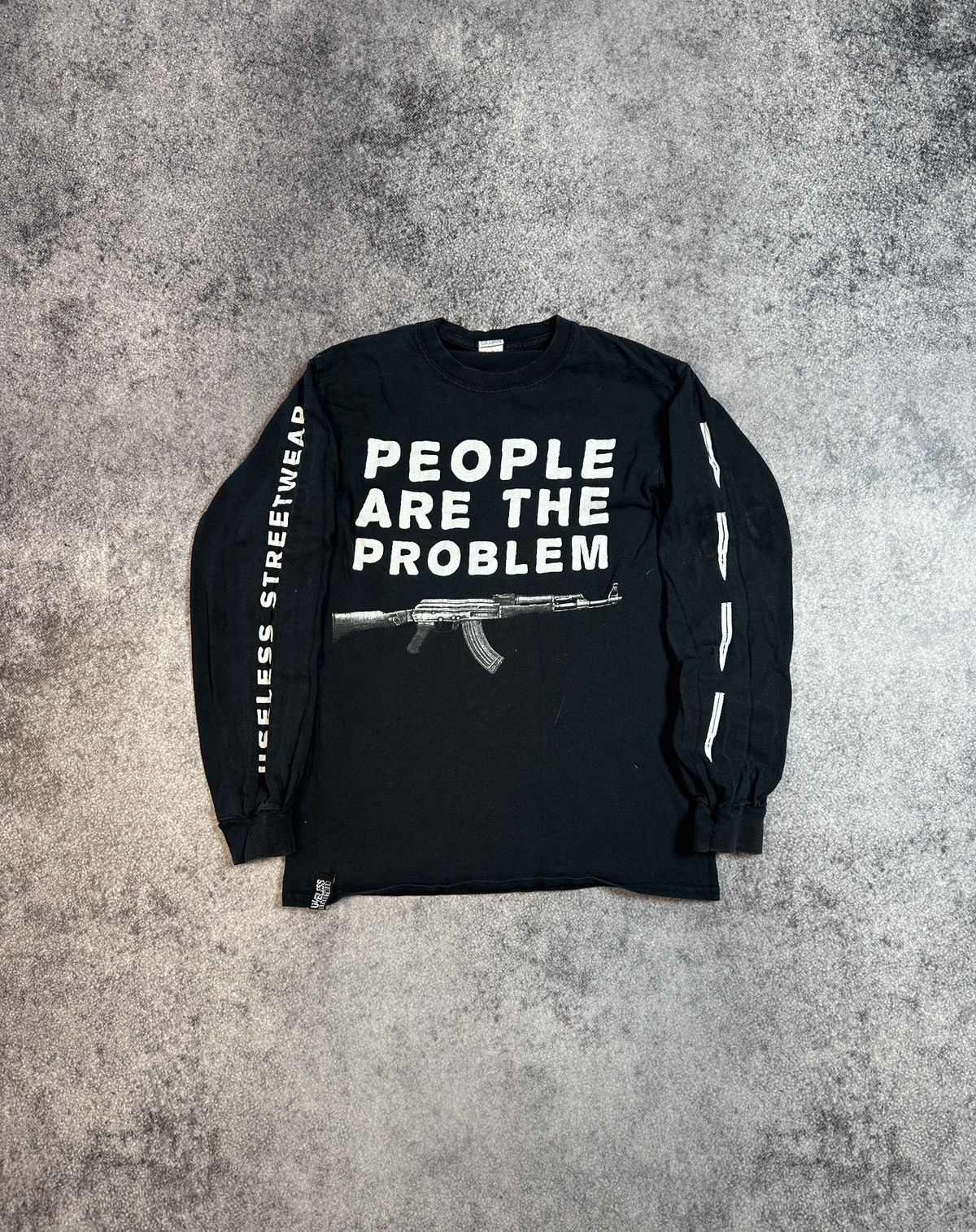 Vintage Vintage People Are The Problem ART AK-47 Long Sleeve S Y2K Size US S / EU 44-46 / 1 - 1 Thumbnail