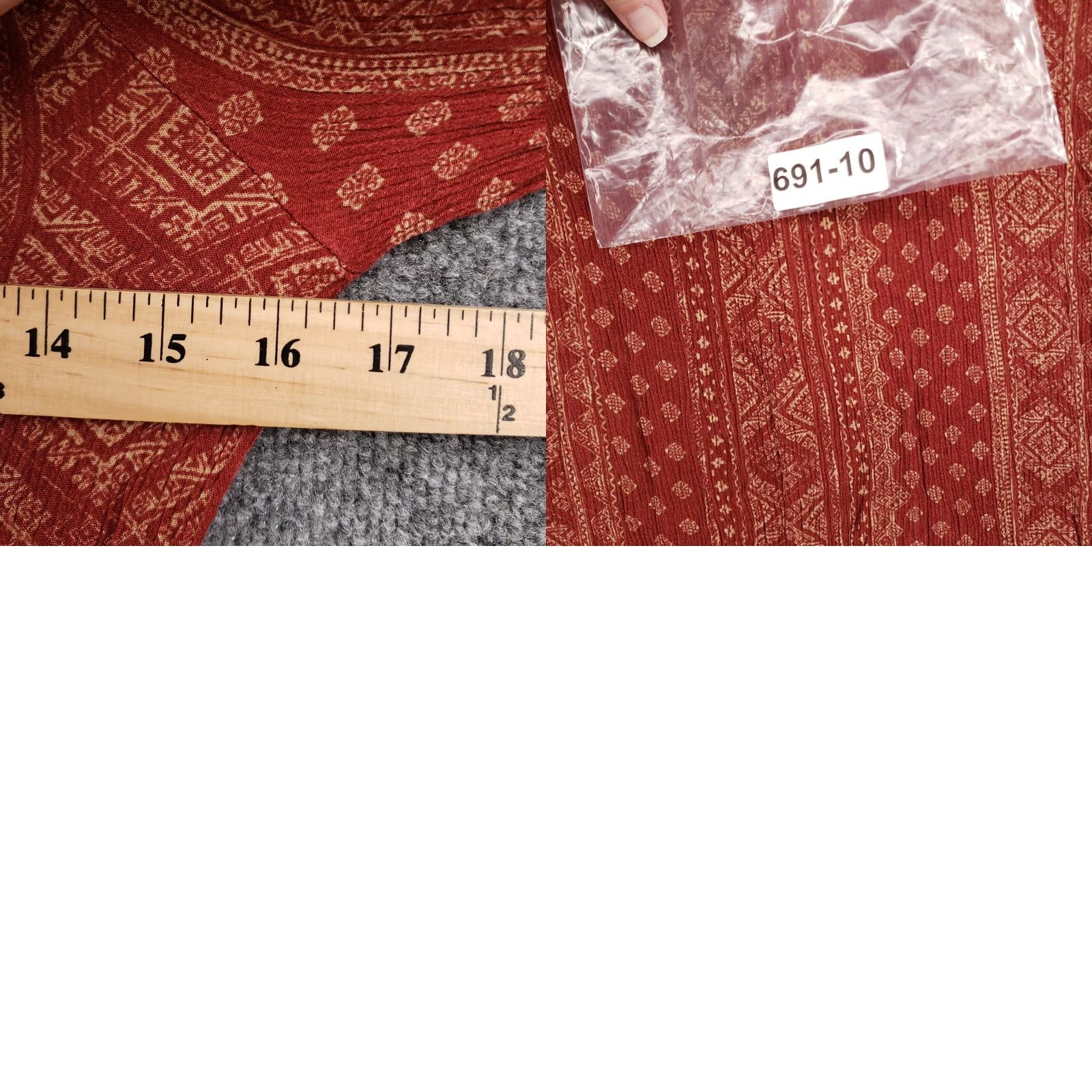 Forever 21 FOREVER 21 Blouse Womens S Small Red Bohemian Tasseled Tie 3/4 Sleeve Top Casual Size S / US 4 / IT 40 - 8 Thumbnail