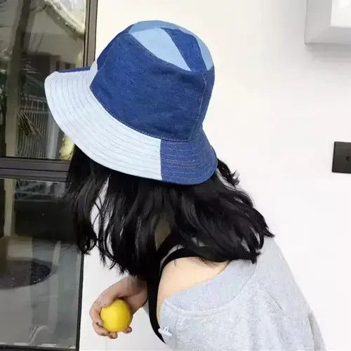 Japanese Brand Multi Pattern Reconstructed Denim Bucket Hat Size ONE SIZE - 4 Thumbnail