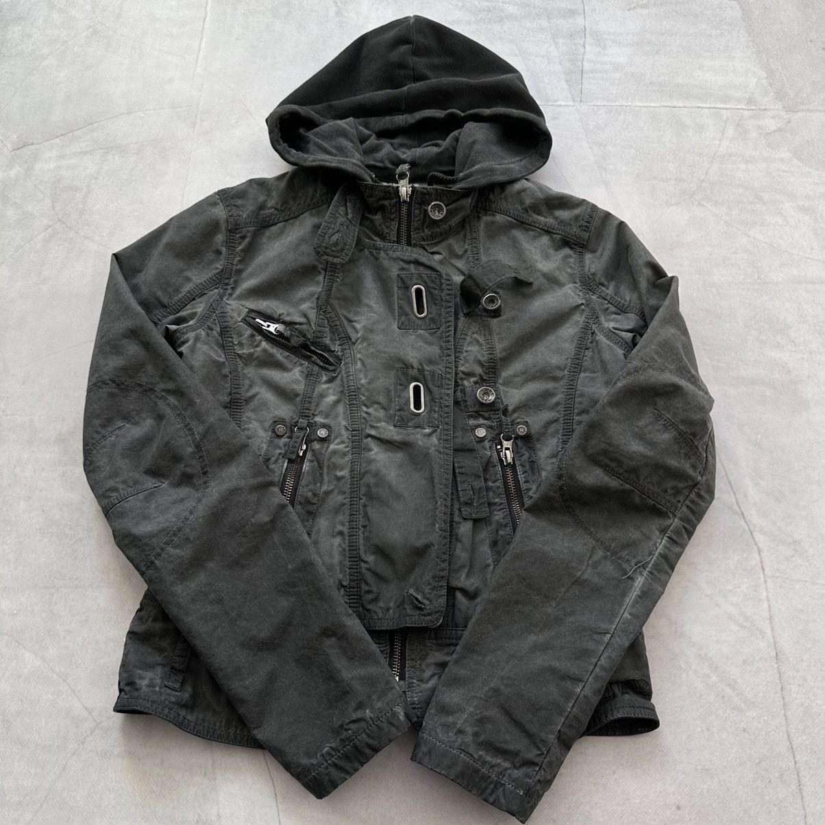 Hysteric Glamour × Undercover Punk Straps Zipper Garment Dyed Multipocket Jacket LGB Style Size XS / US 0-2 / IT 36-38 - 10 Thumbnail