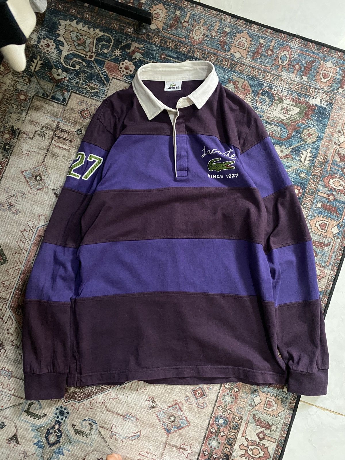 Lacoste Lacoste Stripe Rugby Poloshirt Size US L / EU 52-54 / 3 - 1 Thumbnail