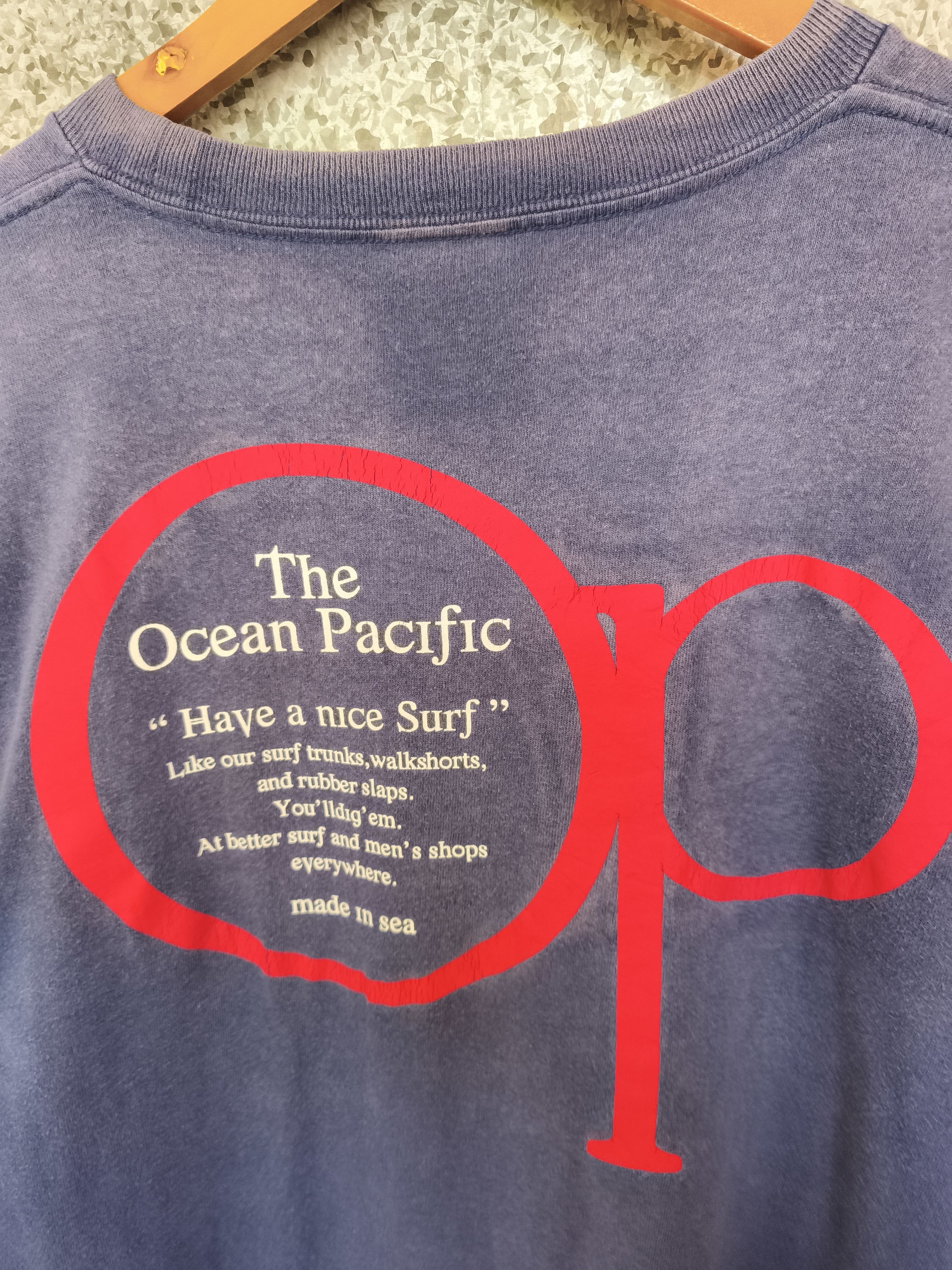Ocean Pacific Trashed Faded Vintage Ocean Pacific t shirt ls surfing Size US L / EU 52-54 / 3 - 5 Thumbnail