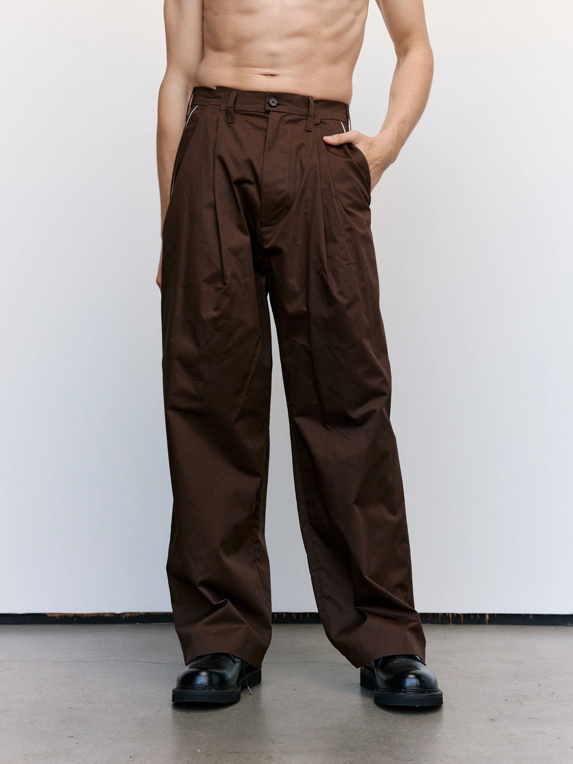 Camiel Fortgens Brown Cotton Twill Suit Pants Size US 30 / EU 46 - 7 Thumbnail