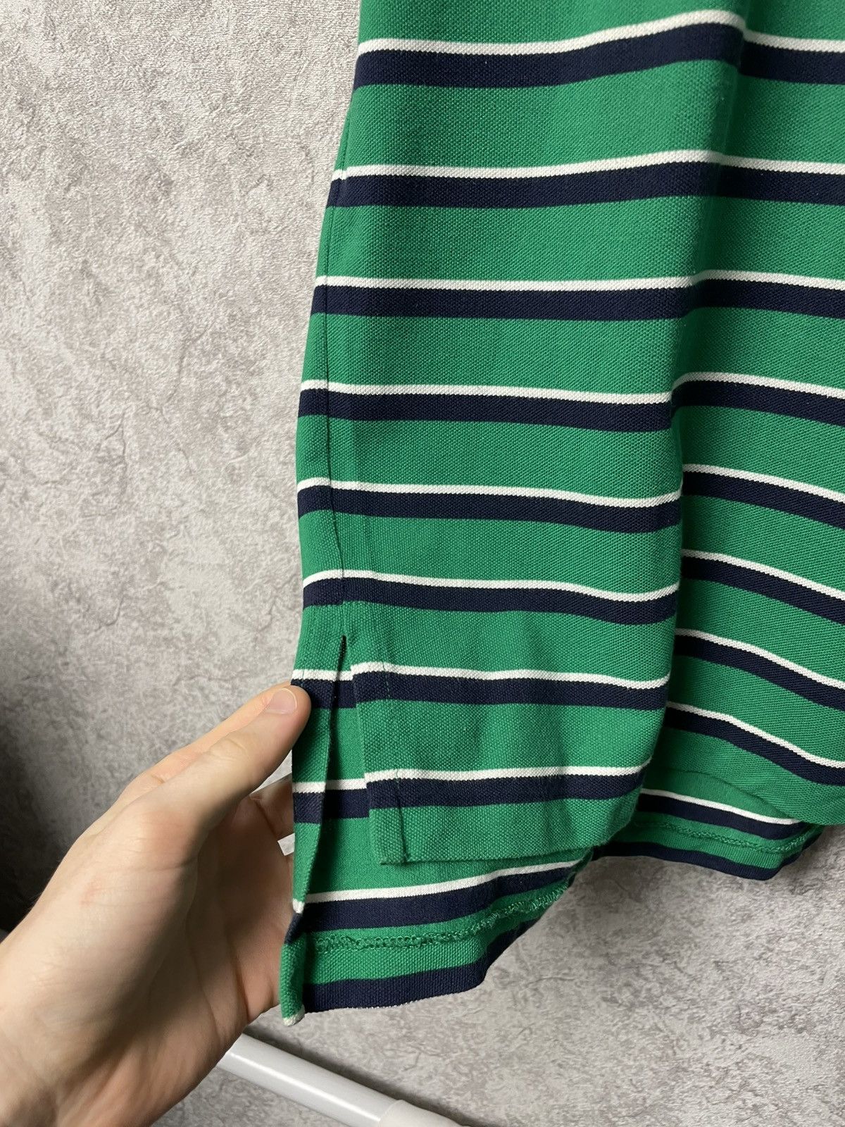 Polo Ralph Lauren Vintage Polo Ralph Lauren Green Striped Polo Shirt Y2K Size US L / EU 52-54 / 3 - 5 Thumbnail