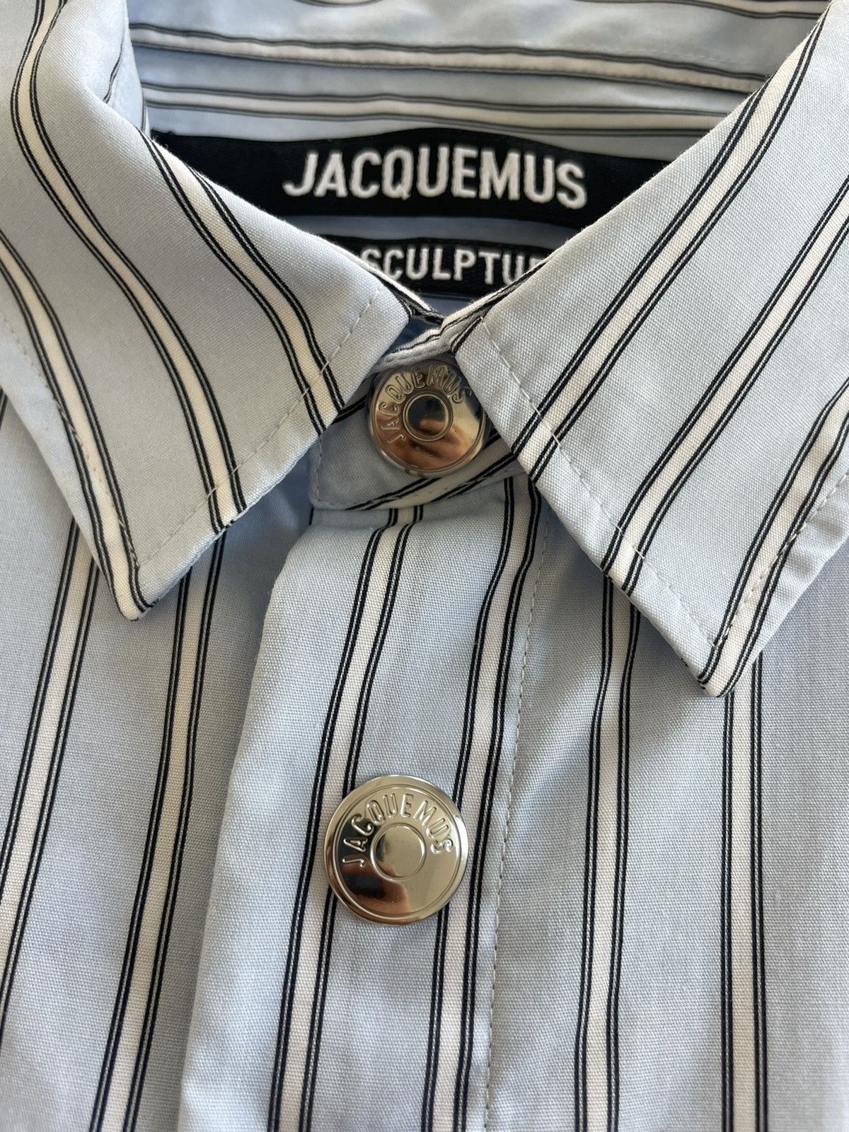 Jacquemus Jacquemus Long Sleeve Shirt - Blue Stripe Size US M / EU 48-50 / 2 - 5 Thumbnail