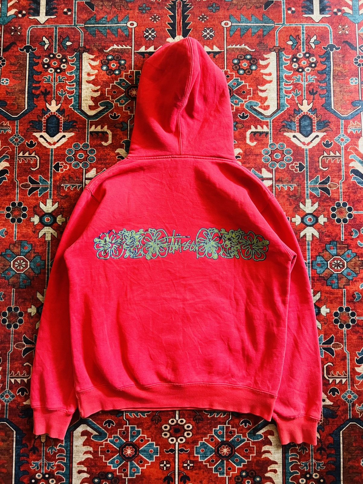 Stussy Vintage Stussy Tropical Hibiscus Pink Pullover Hoodie Size US S / EU 44-46 / 1 - 5 Thumbnail