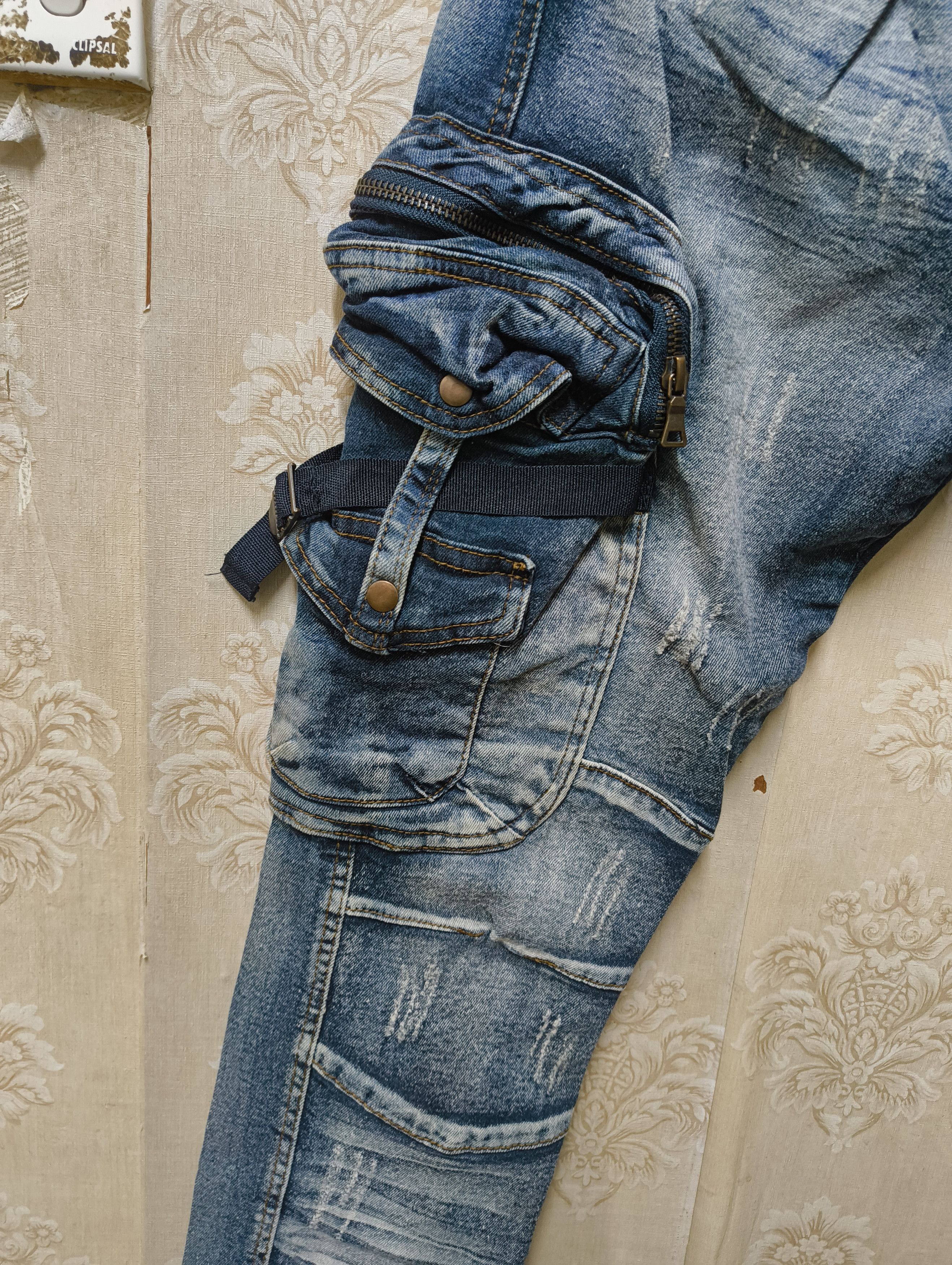 Japanese Brand FWRD Tactical Cargo Jeans Skinny fit Size US 32 / EU 48 - 5 Thumbnail