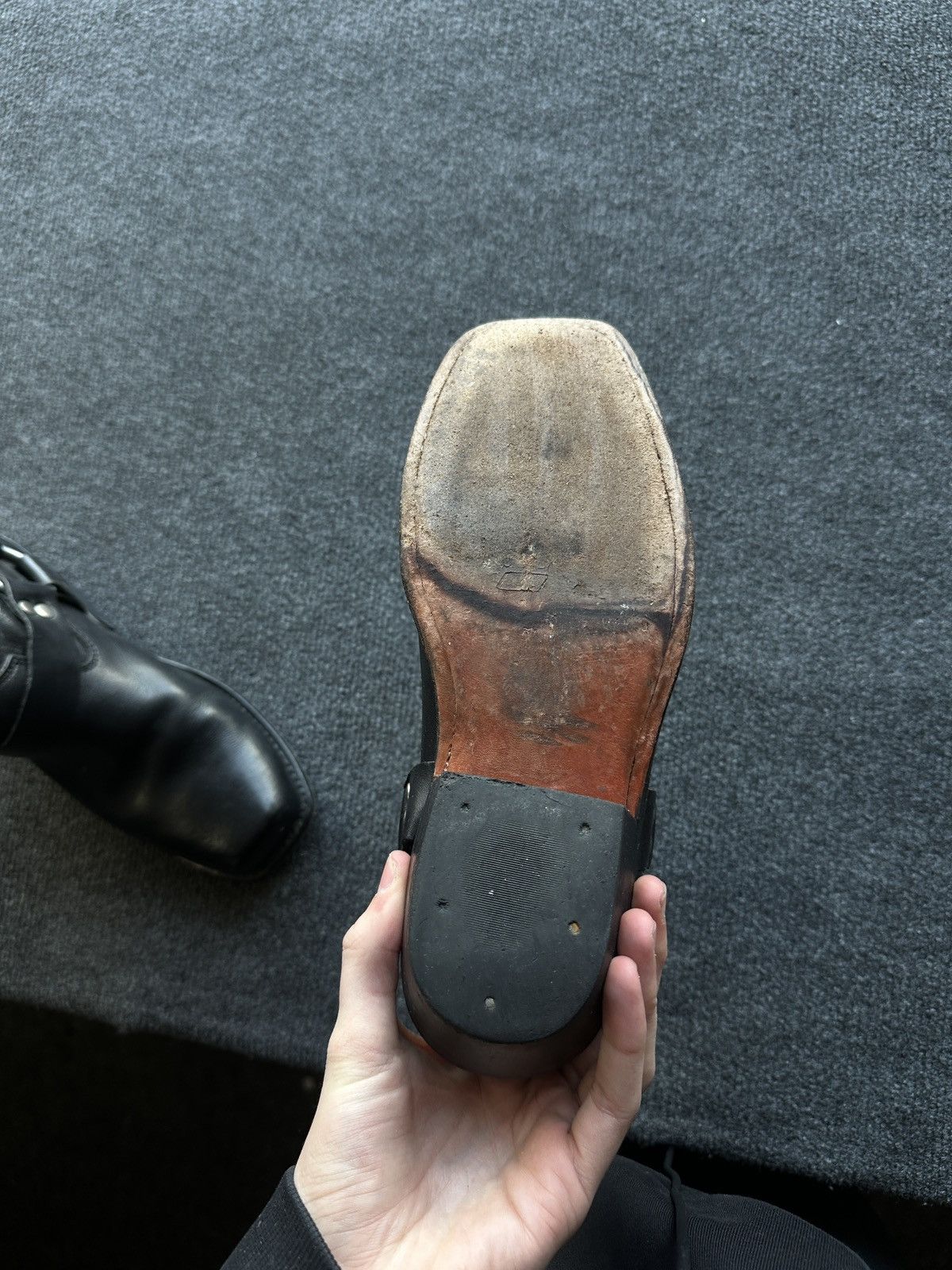 Leather WESTERN 🚨 LEATHER ANKLE METAL COWBOY BLACK BOOTS Size US 6.5 / EU 39-40 - 20 Thumbnail