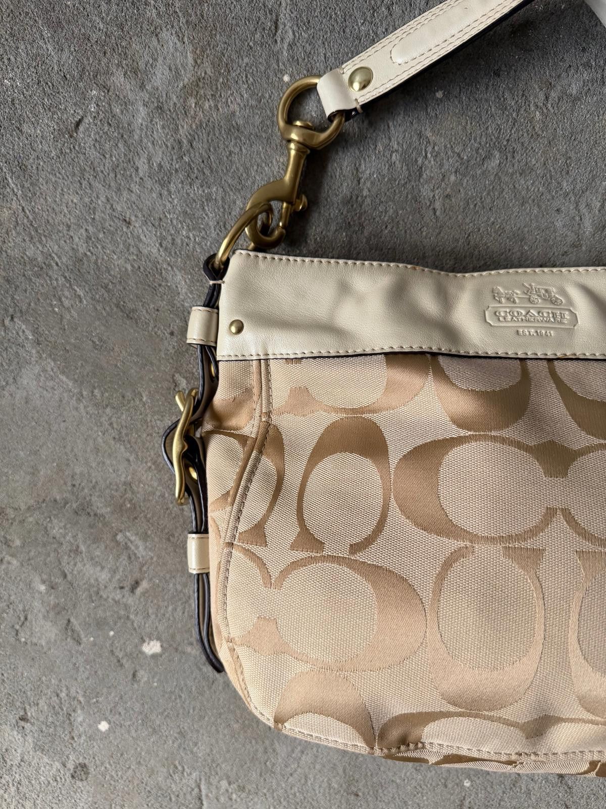 Coach Coach Signature Zoe Hobo Shoulder Bag Beige/White Size ONE SIZE - 3 Thumbnail
