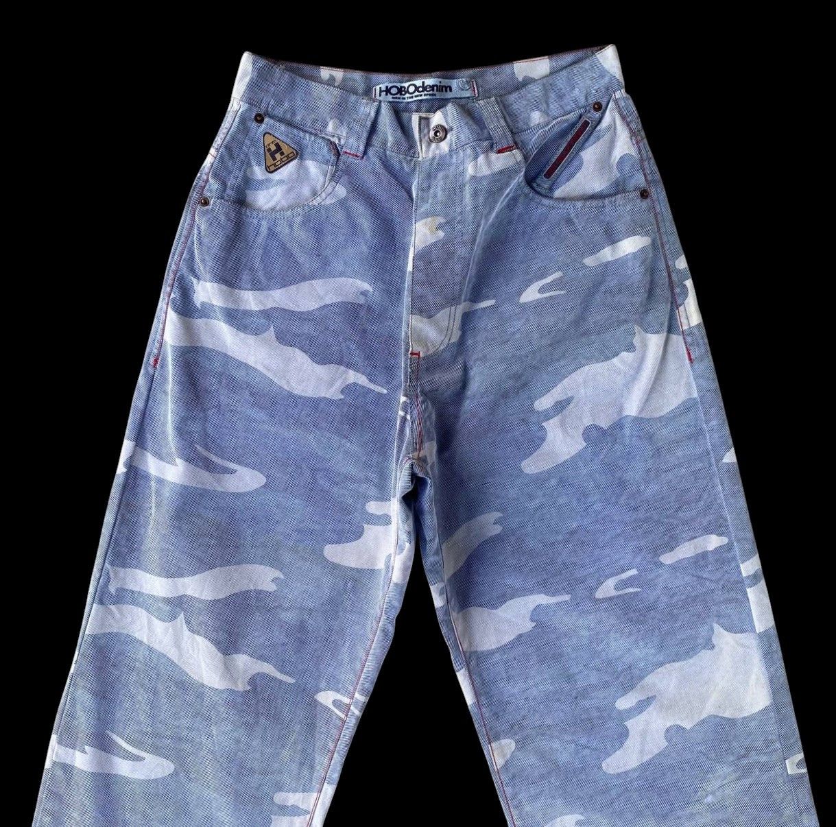 Hobo HOBO DENIM Vintage 90s Wide Leg Blue Camo Skate Pants Baggy Size US 30 / EU 46 - 3 Thumbnail