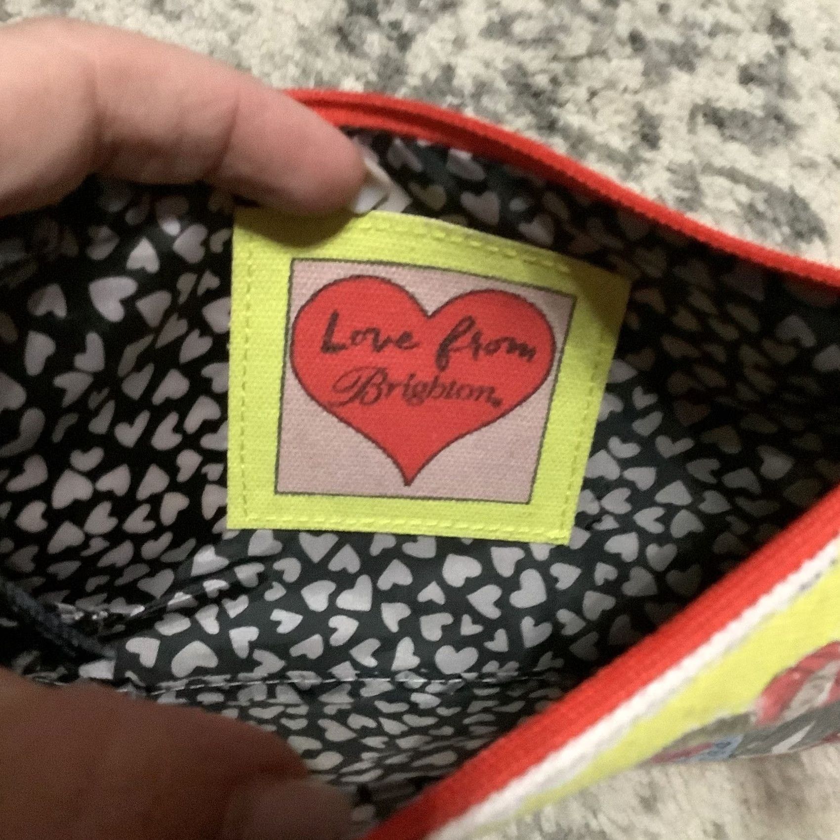 Brighton Brighton Heart Fashionistas Love From Brighton Canvas Zip Pouch Makeup Bag 2018 Small Travel Clutch Women Size ONE SIZE - 5 Thumbnail