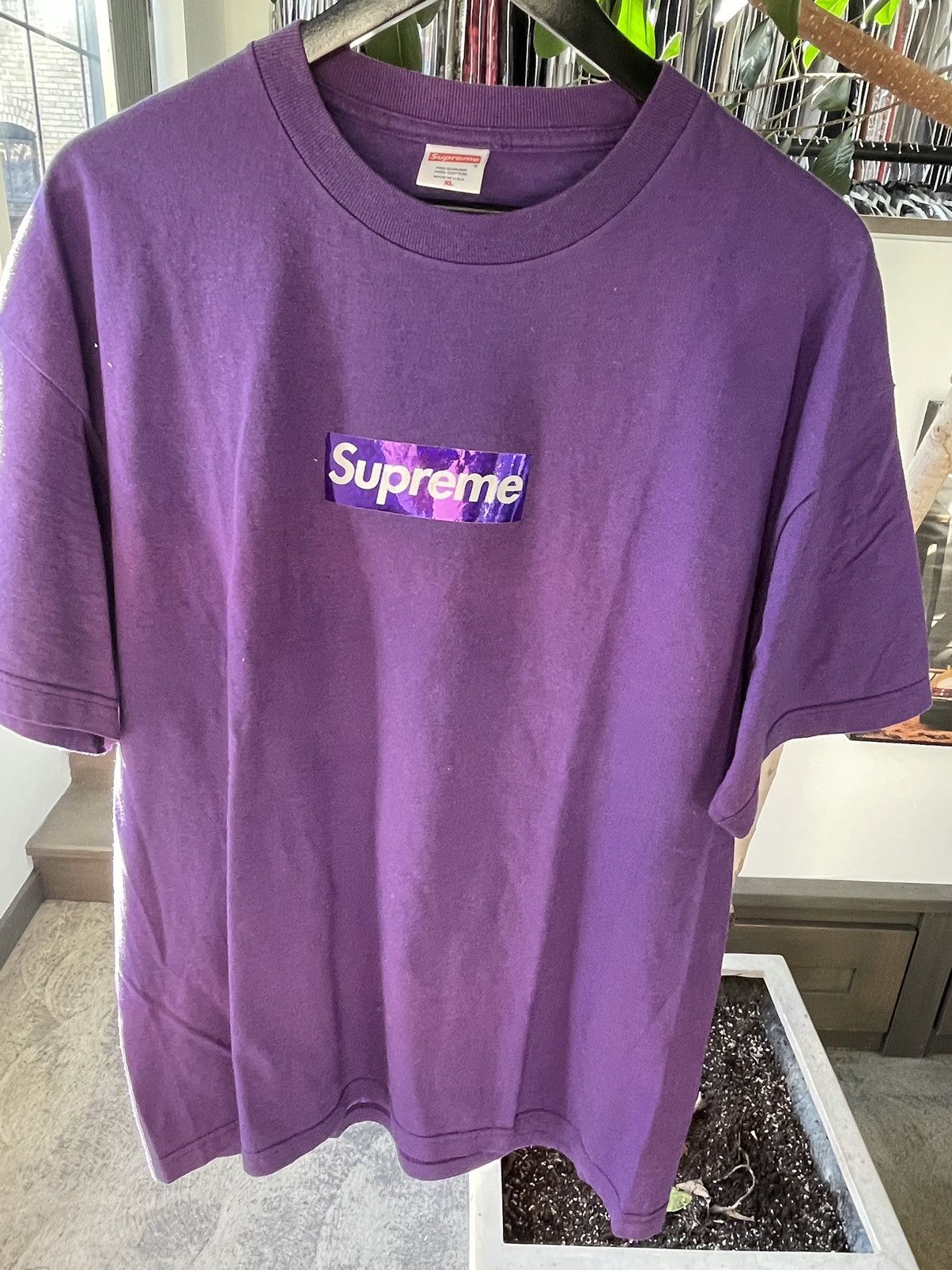 Supreme Supreme Holographic Box Logo Tee Purple | Grailed 