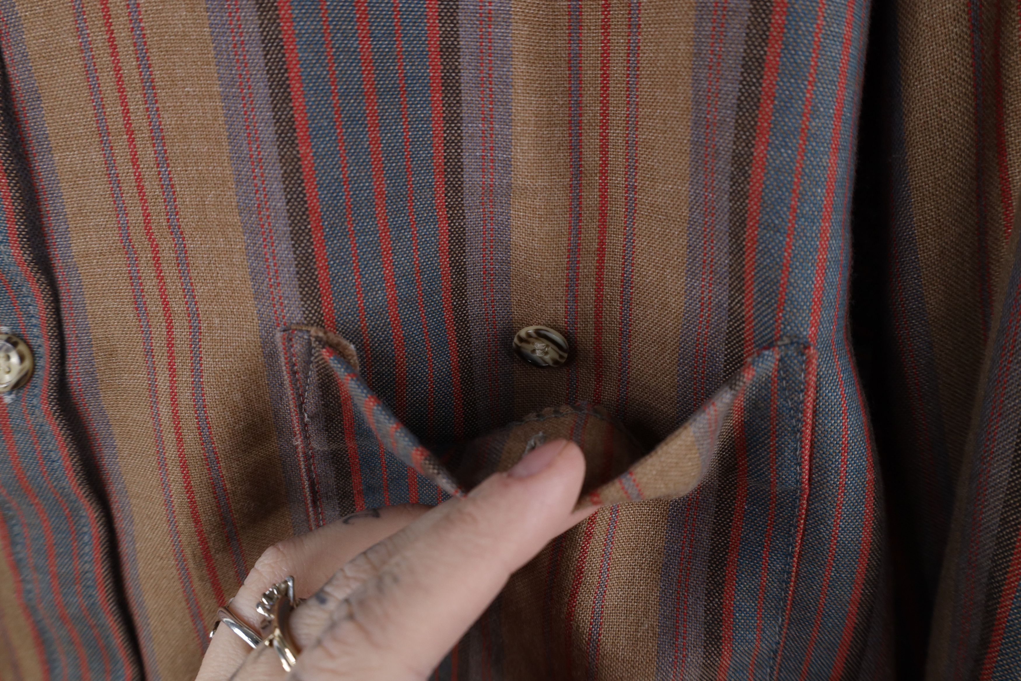 Vintage Vintage 90s Streetwear Earth Tone Striped Button Down Shirt Size US XL / EU 56 / 4 - 4 Thumbnail