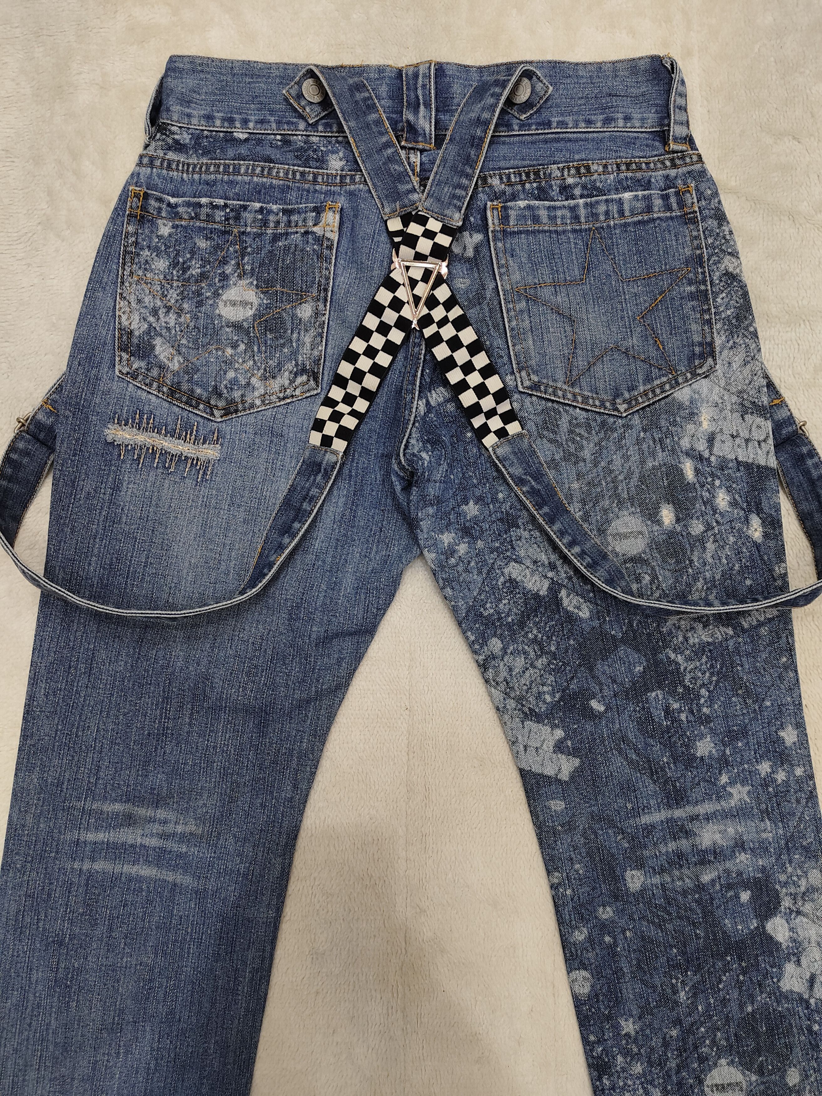 Japanese Brand SICK🇯🇵World Wide Love Art Graphic Distressed Jeans Size 28" / US 6 / IT 42 - 4 Thumbnail