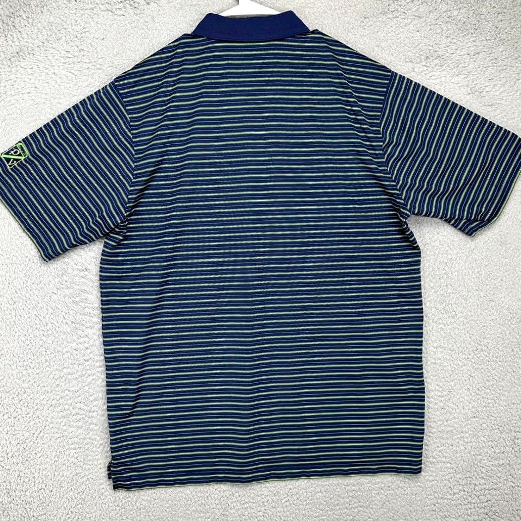 Vintage Donald Ross Polo Shirt Adult Large Navy Green Striped Golf Rugby Mens Size US L / EU 52-54 / 3 - 3 Thumbnail