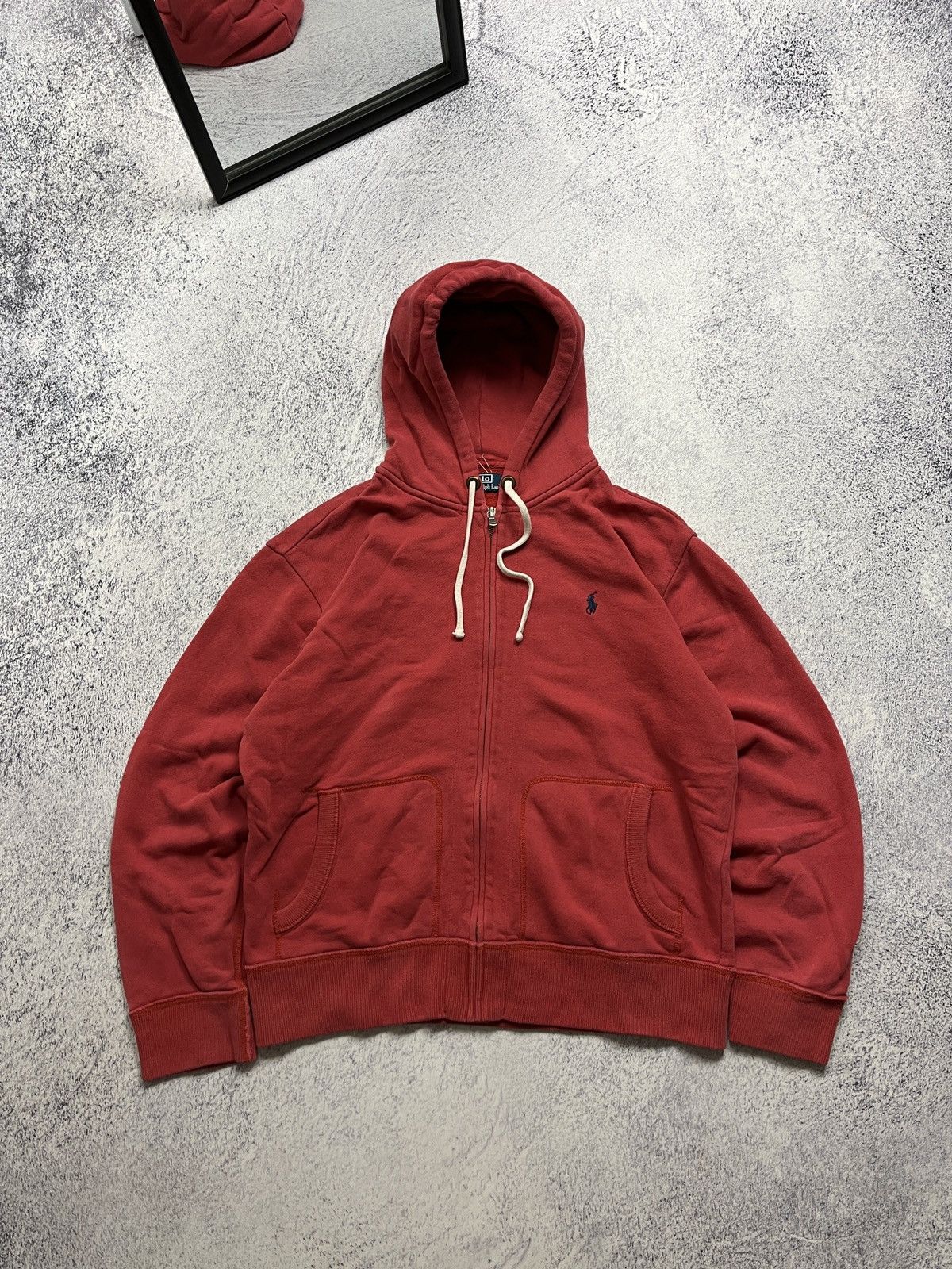 Polo Ralph Lauren × Vintage Vintage Polo Ralph Lauren Zip Up Hoodie Faded Red Y2k 90’s Size US XL / EU 56 / 4 - 1 Thumbnail