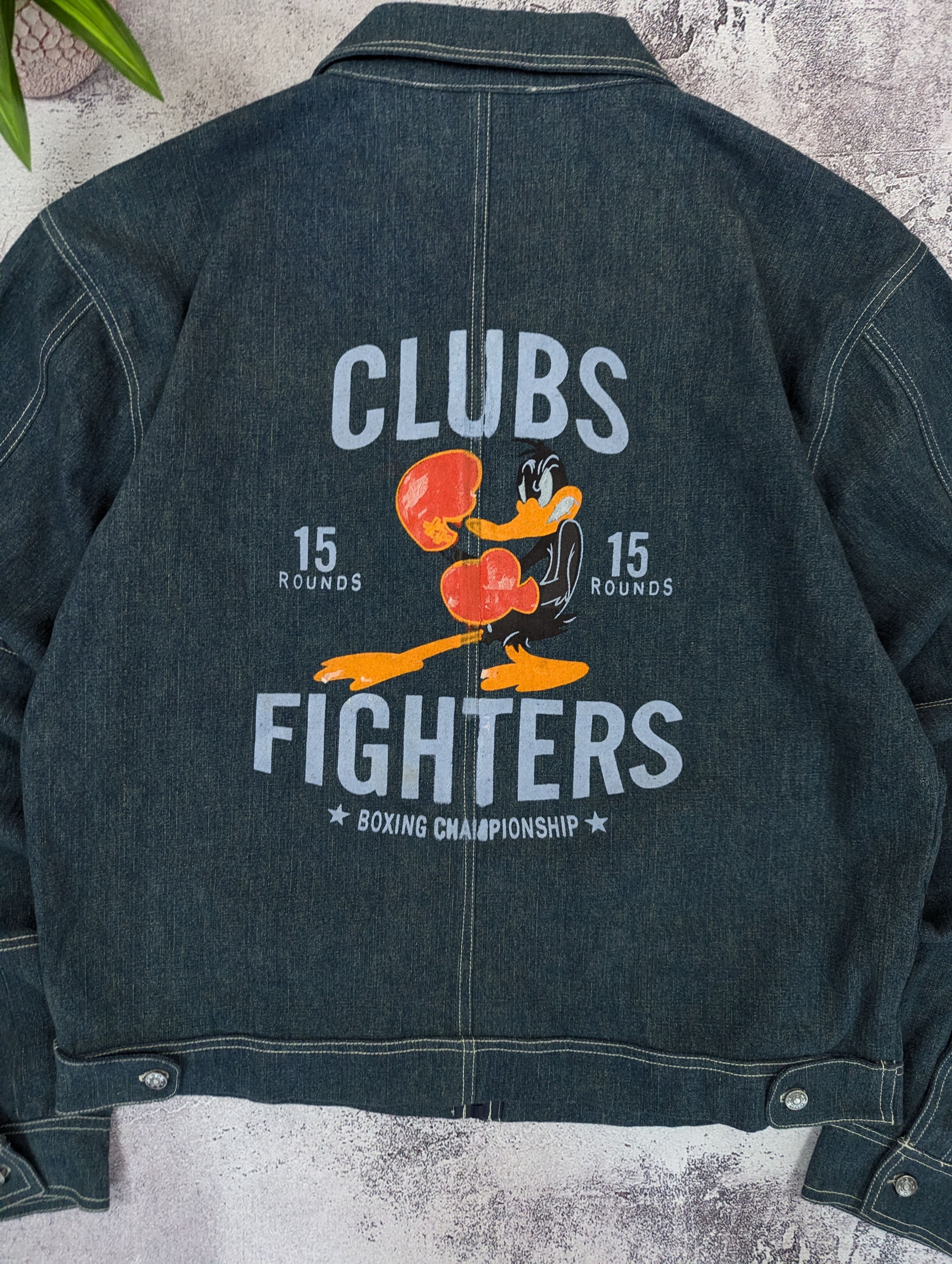 Vintage Vintage Clubs Fighters Boxing Denim Jacket Size L Size US L / EU 52-54 / 3 - 7 Thumbnail