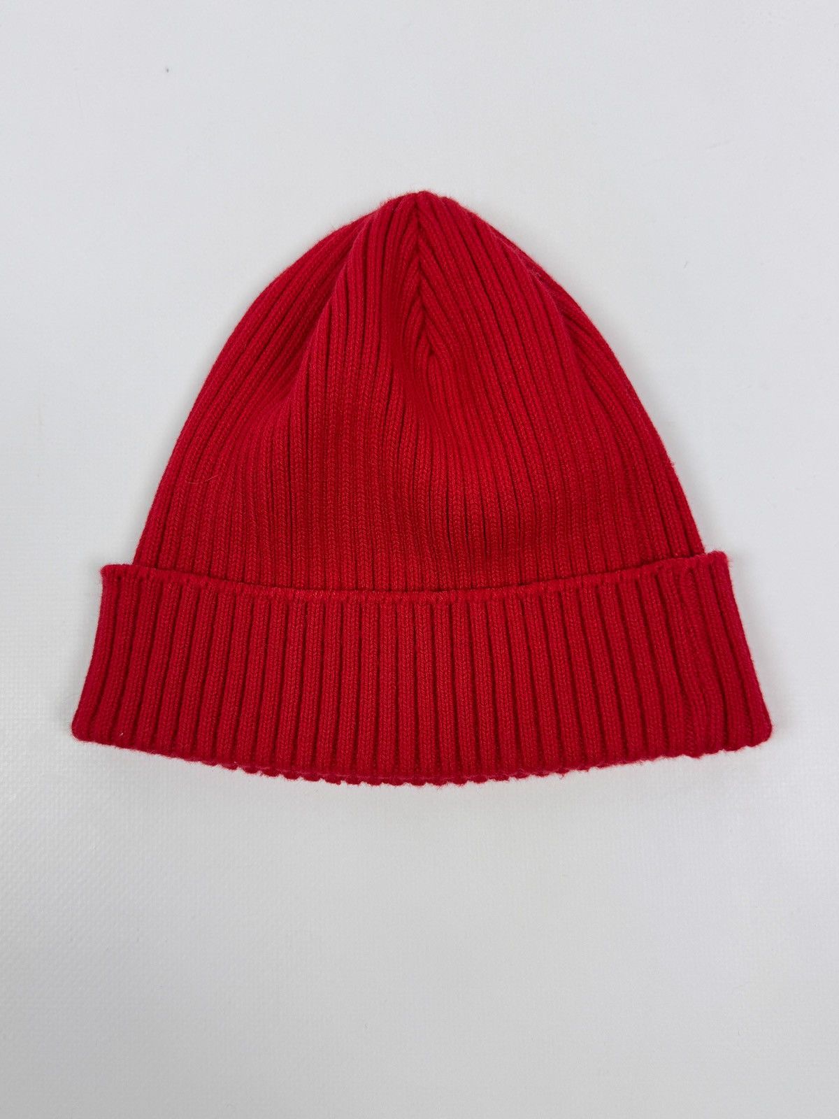 Vintage 1970s Vintage Ergolan Red Rib Knit Fisherman Cuff Beanie Hat Size ONE SIZE - 5 Thumbnail