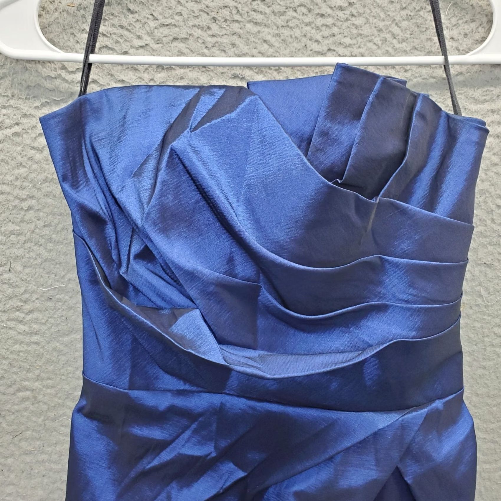 Vintage Bibian Pencil Dress Womens Size S Blue Lined Pleated Waist Stretch Back Zip Size S / US 4 / IT 40 - 3 Thumbnail