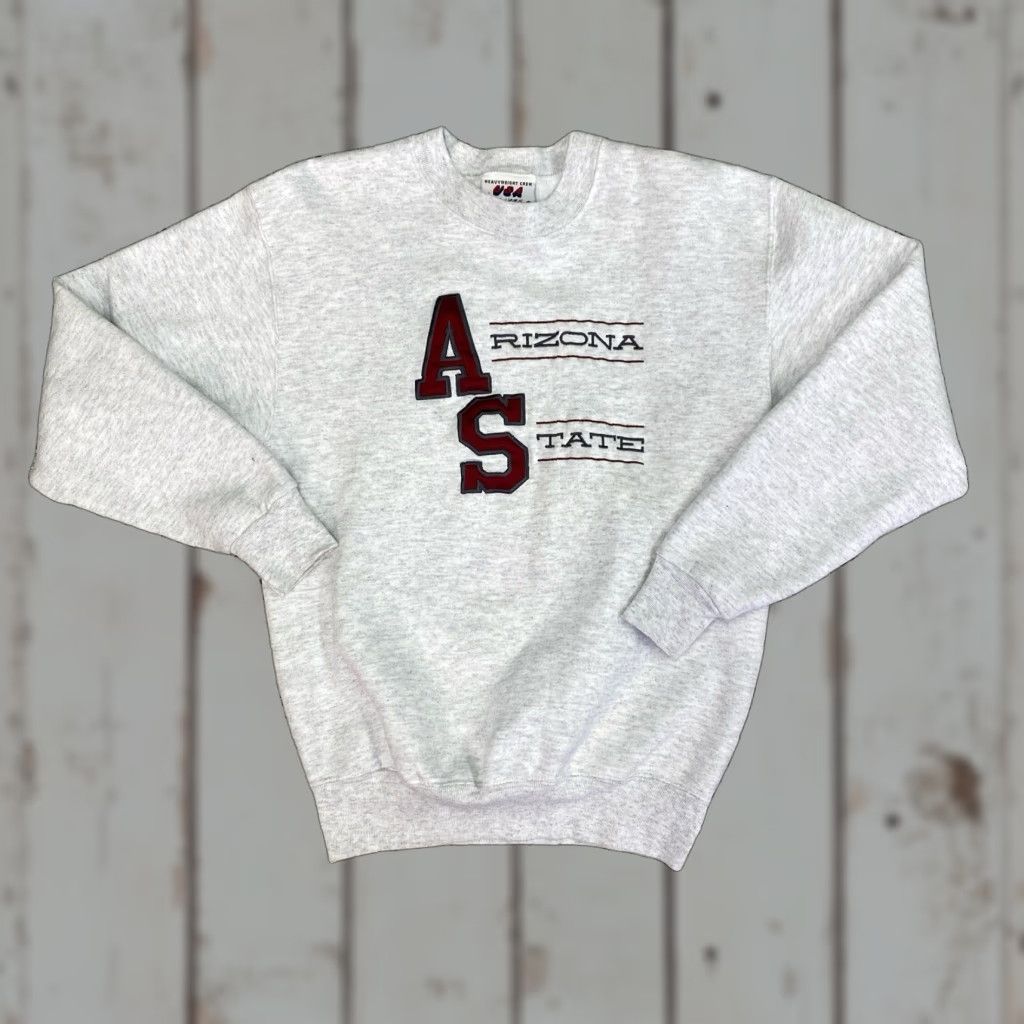 Vintage VINTAGE Heavyweight ASU Arizona State Sweatshirt Adult Medium Gray Logo Crew Neck Long Sleeve Unisex Adults Pullover All Seasons Stiched Logo USA Made Size US M / EU 48-50 / 2 - 1 Thumbnail