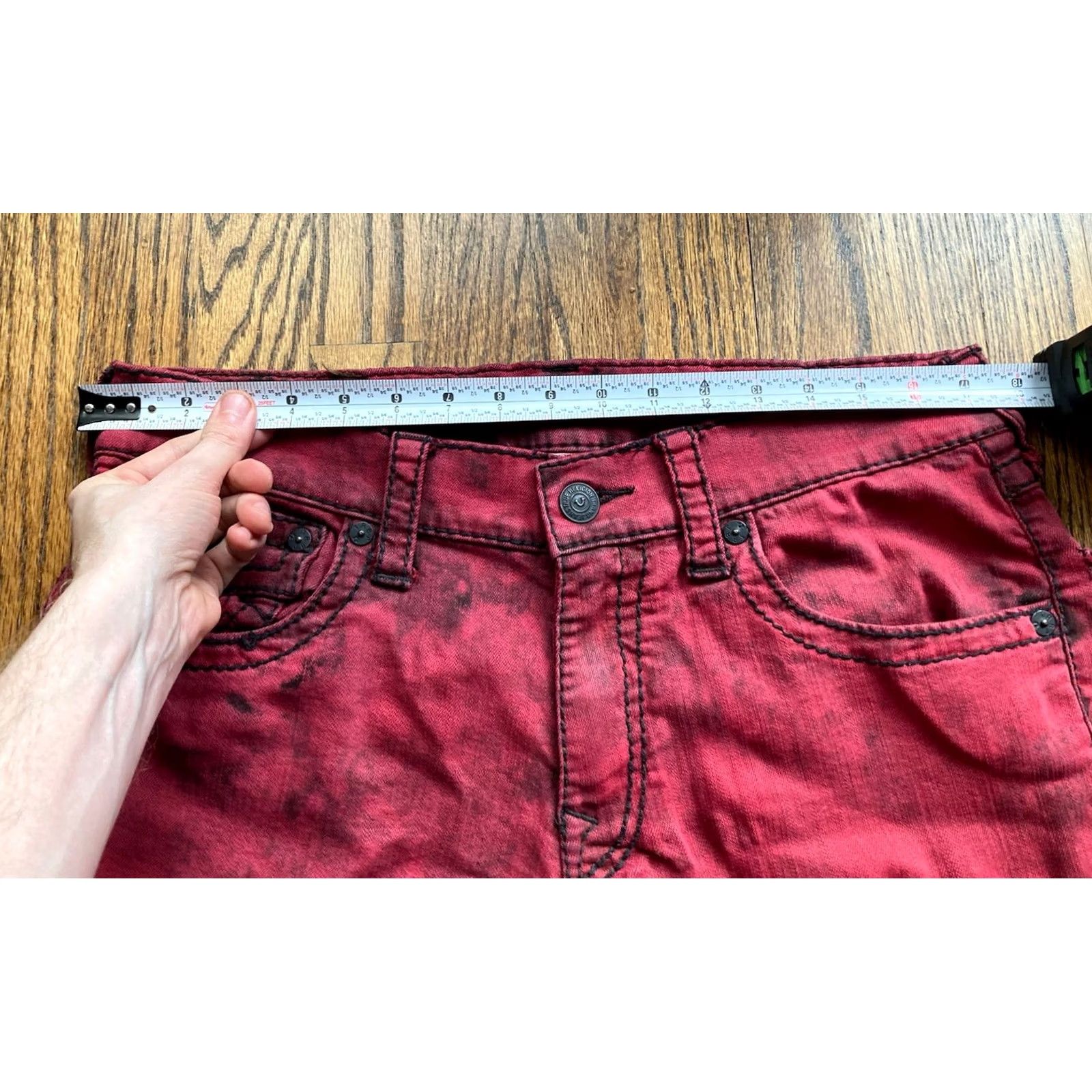 True Religion True Religion Jeans Mens Size 33 Red Straight Flap Pocket Y2K Stretch Big T Size US 33 - 6 Thumbnail