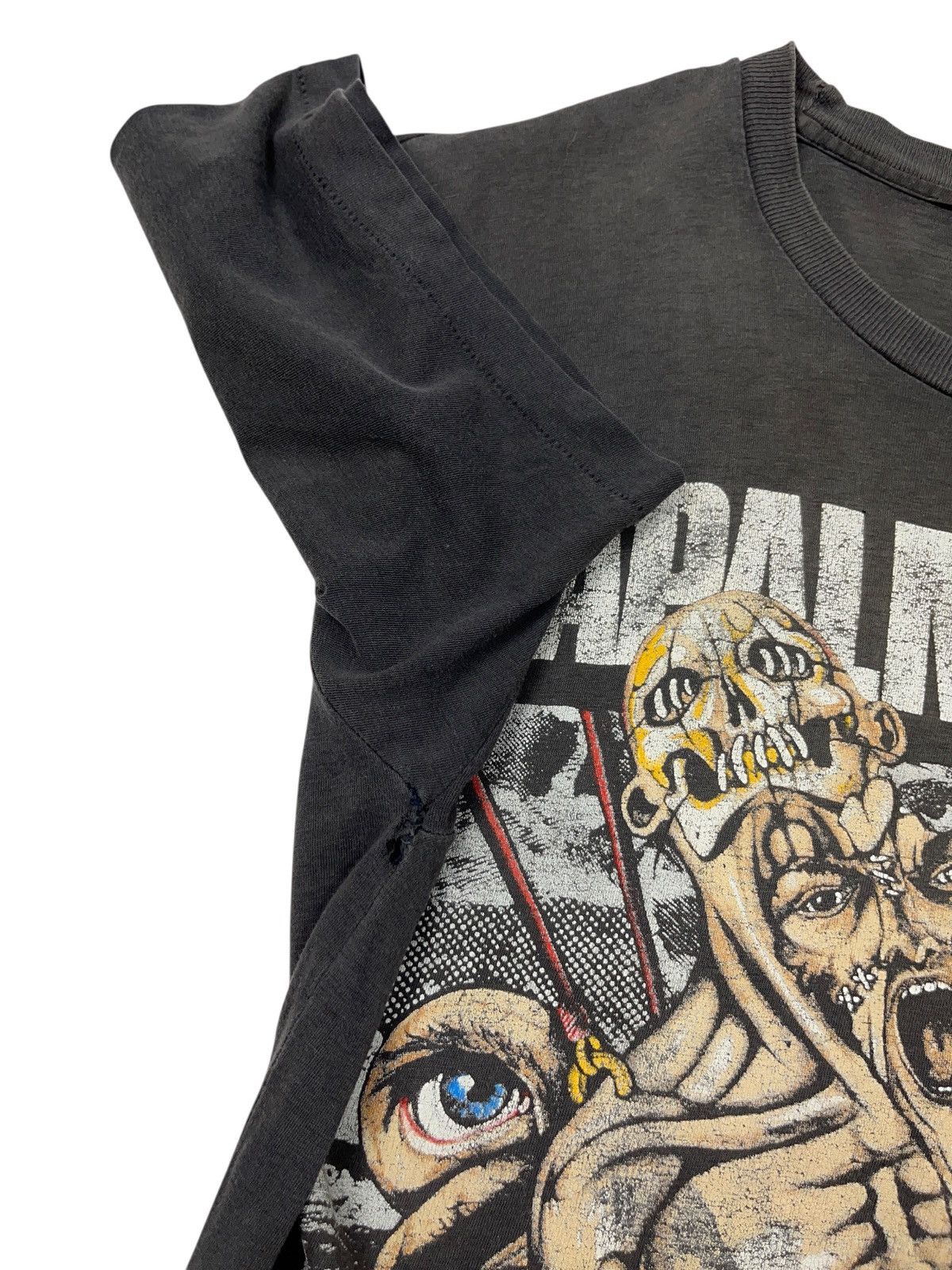 Band Tees Vintage 1991 Napalm Death Mass Appeal Madness Distressed Tee Size US XL / EU 56 / 4 - 12 Thumbnail